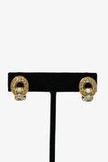 Dior Vintage Oval Rhinestone Earrings