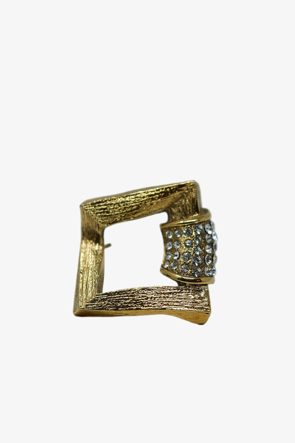 YSL Square Rhinestone Brooch