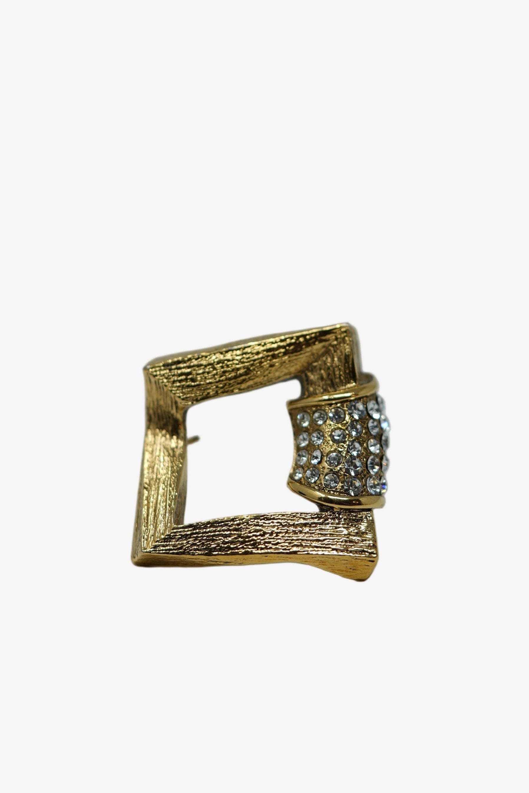 YSL Square Rhinestone Brooch