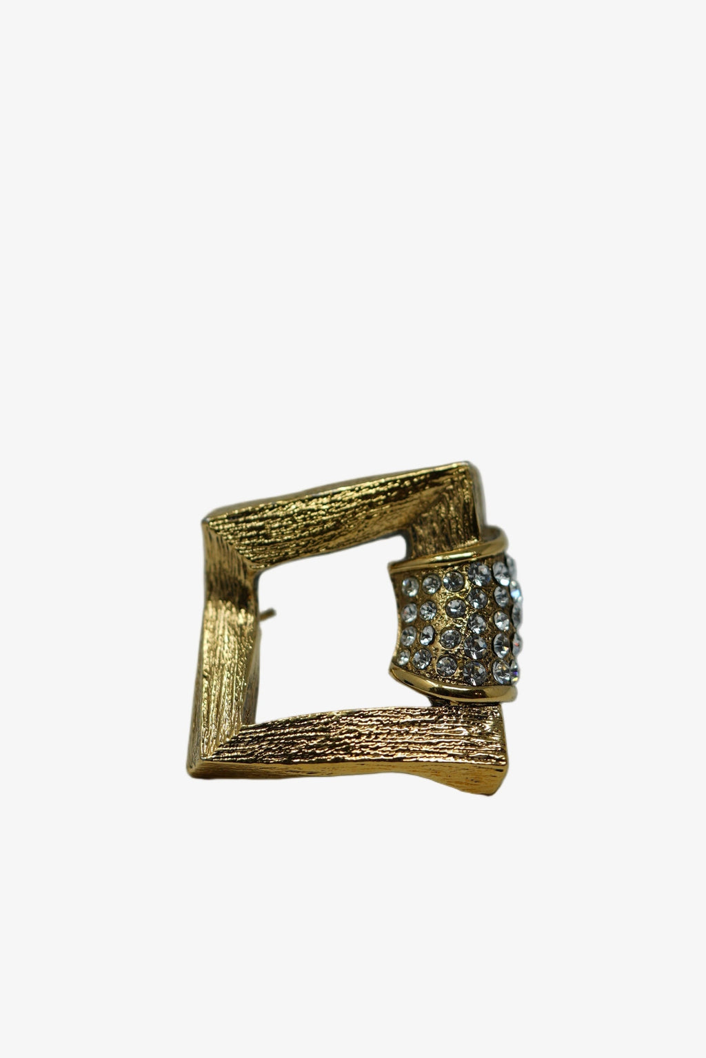 YSL Square Rhinestone Brooch