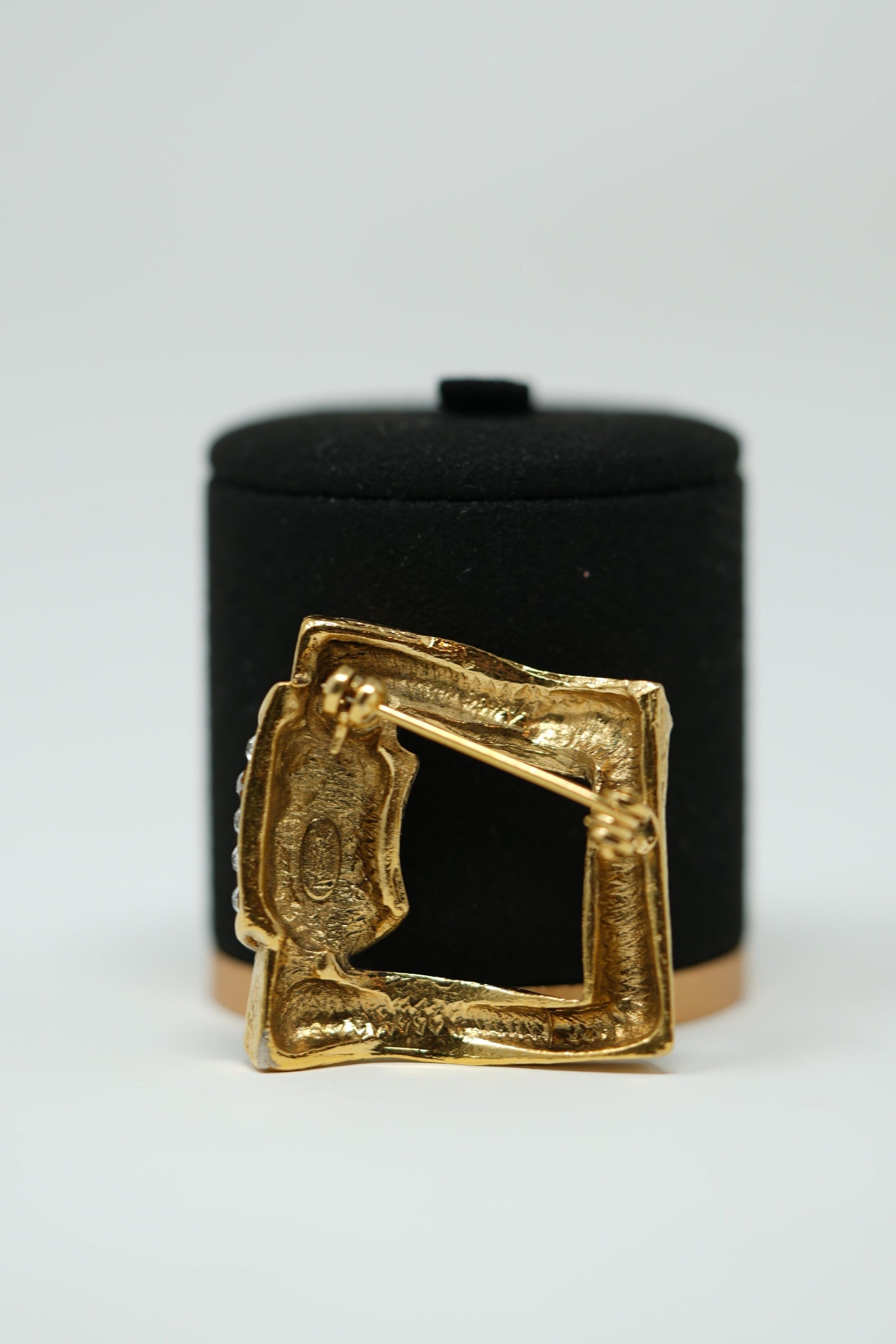 YSL Square Rhinestone Brooch