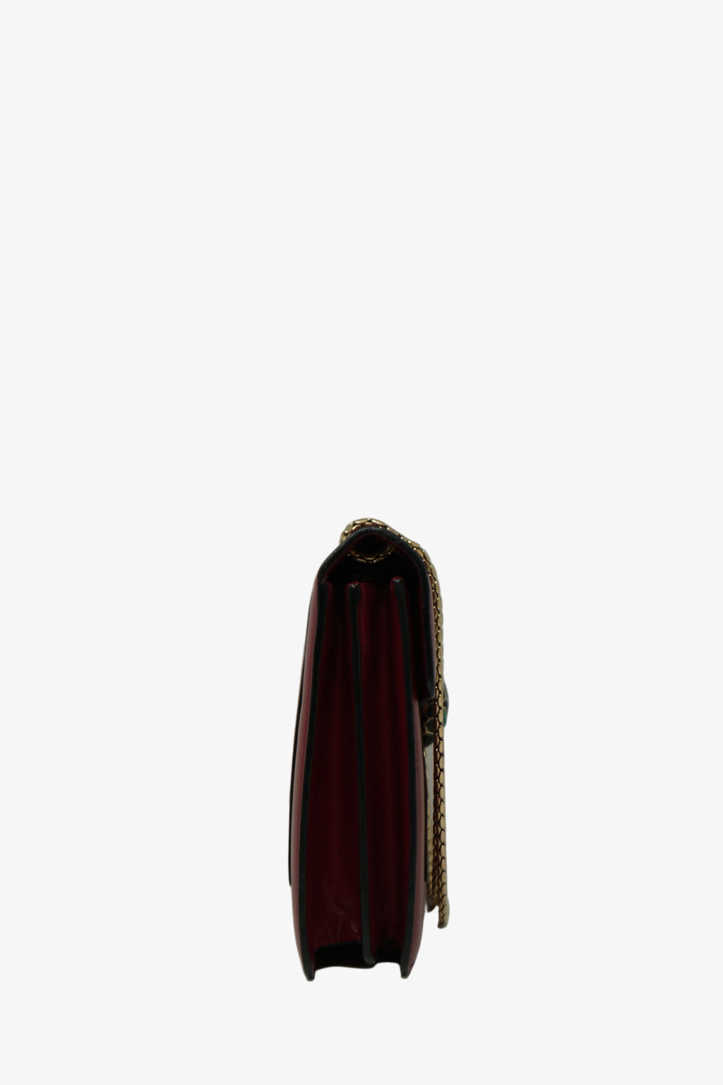 BVLGARI Red Leather Medium Serpenti Forever Shoulder Bag