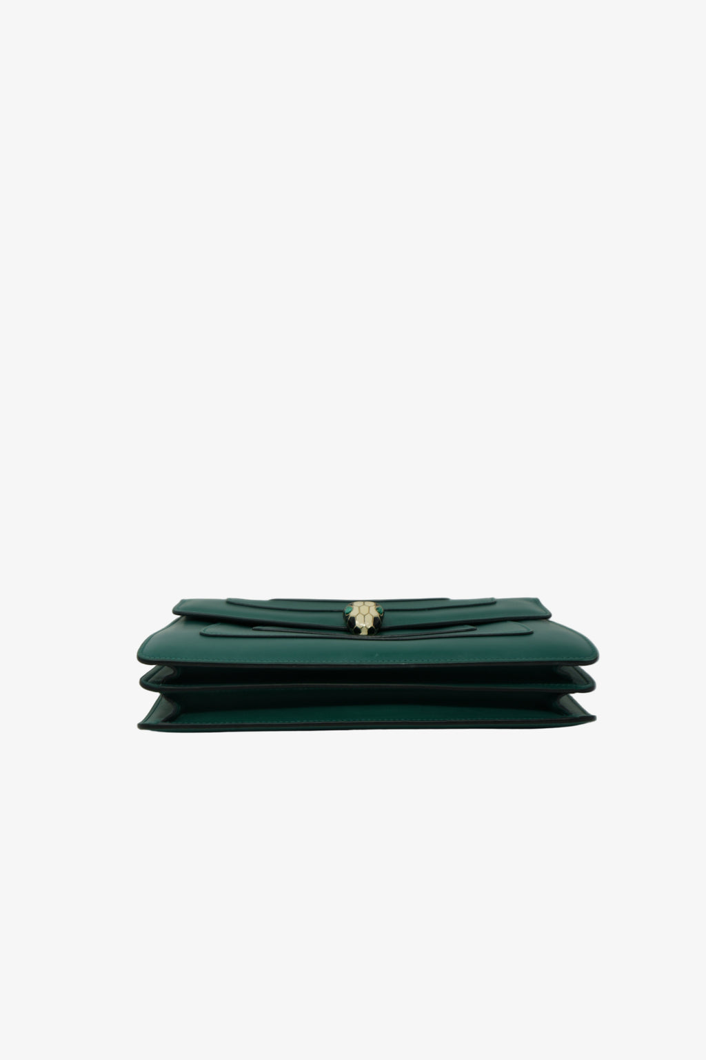BVLGARI Green Leather Medium Serpenti Forever Shoulder Bag