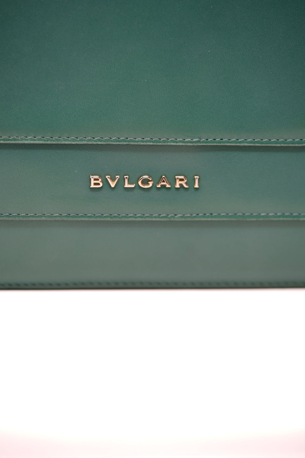 BVLGARI Green Leather Medium Serpenti Forever Shoulder Bag
