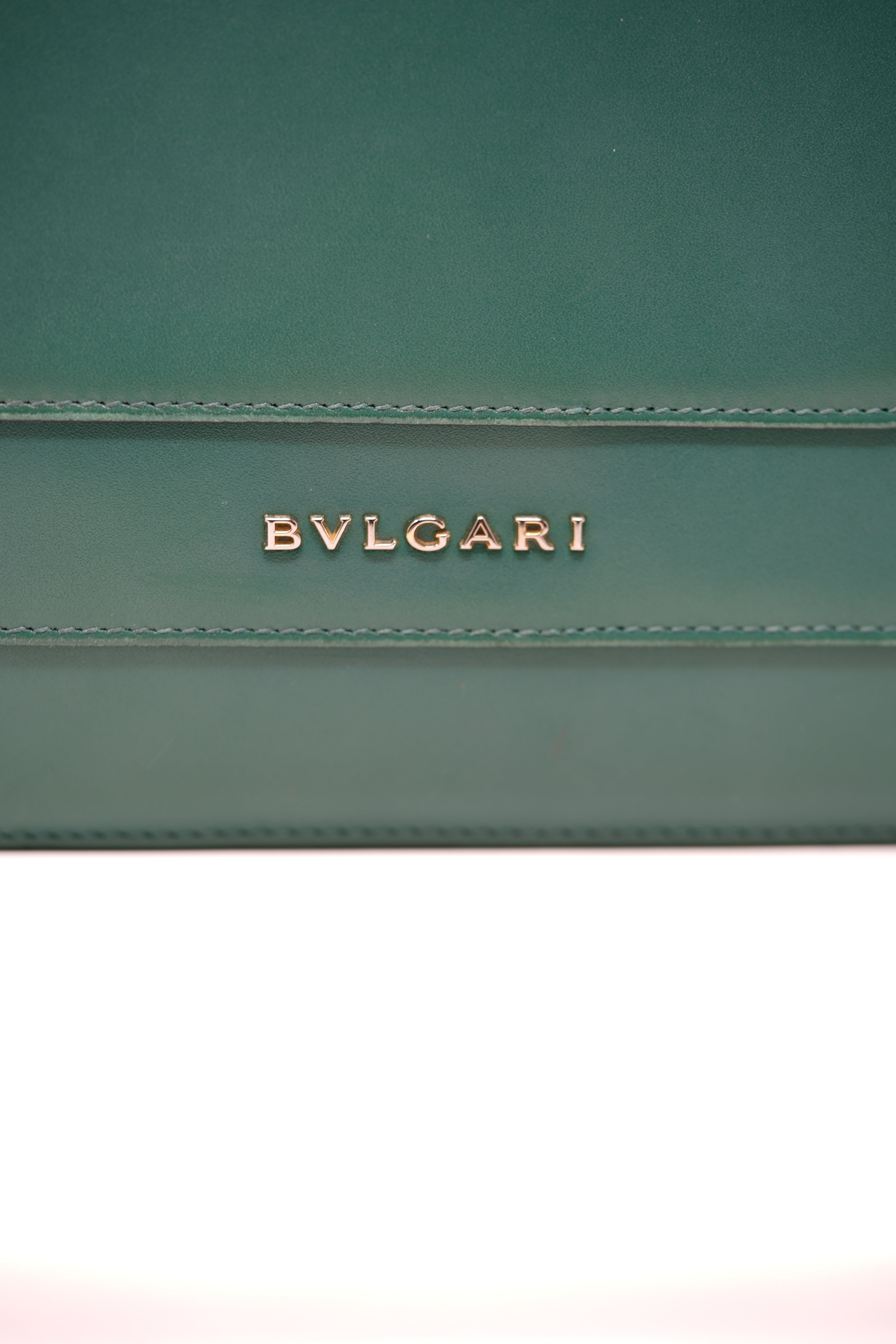 BVLGARI Green Leather Medium Serpenti Forever Shoulder Bag