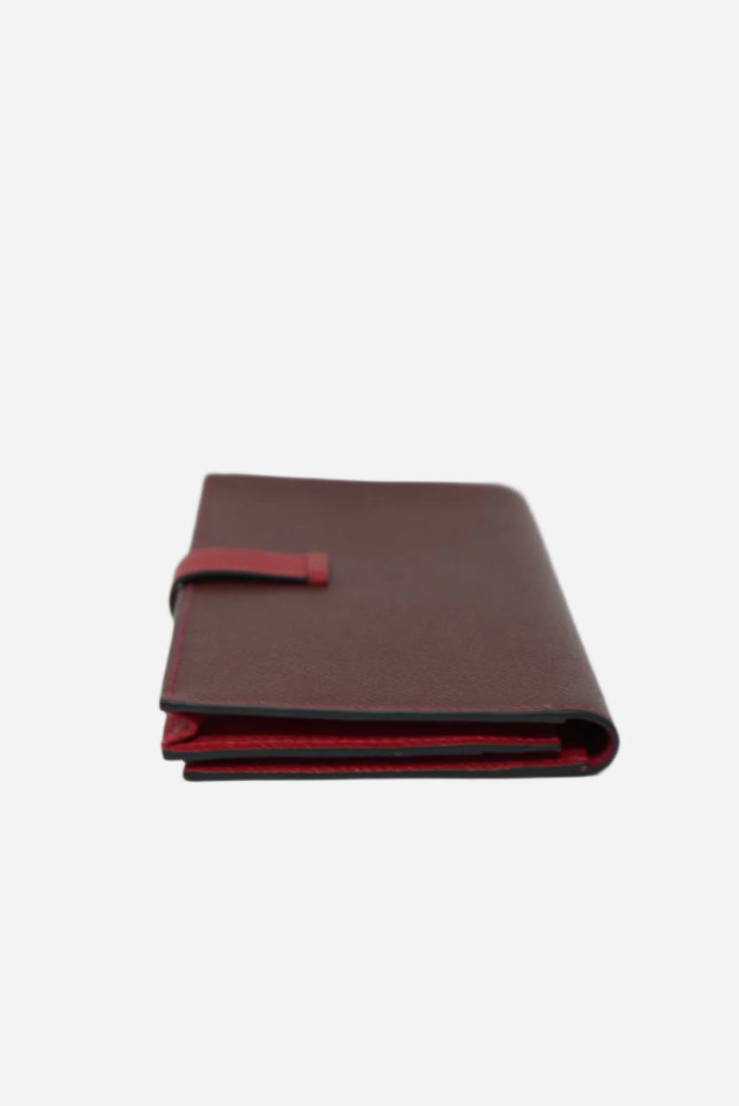 Hermes 2015 Red Espom Leather Bearn Wallet