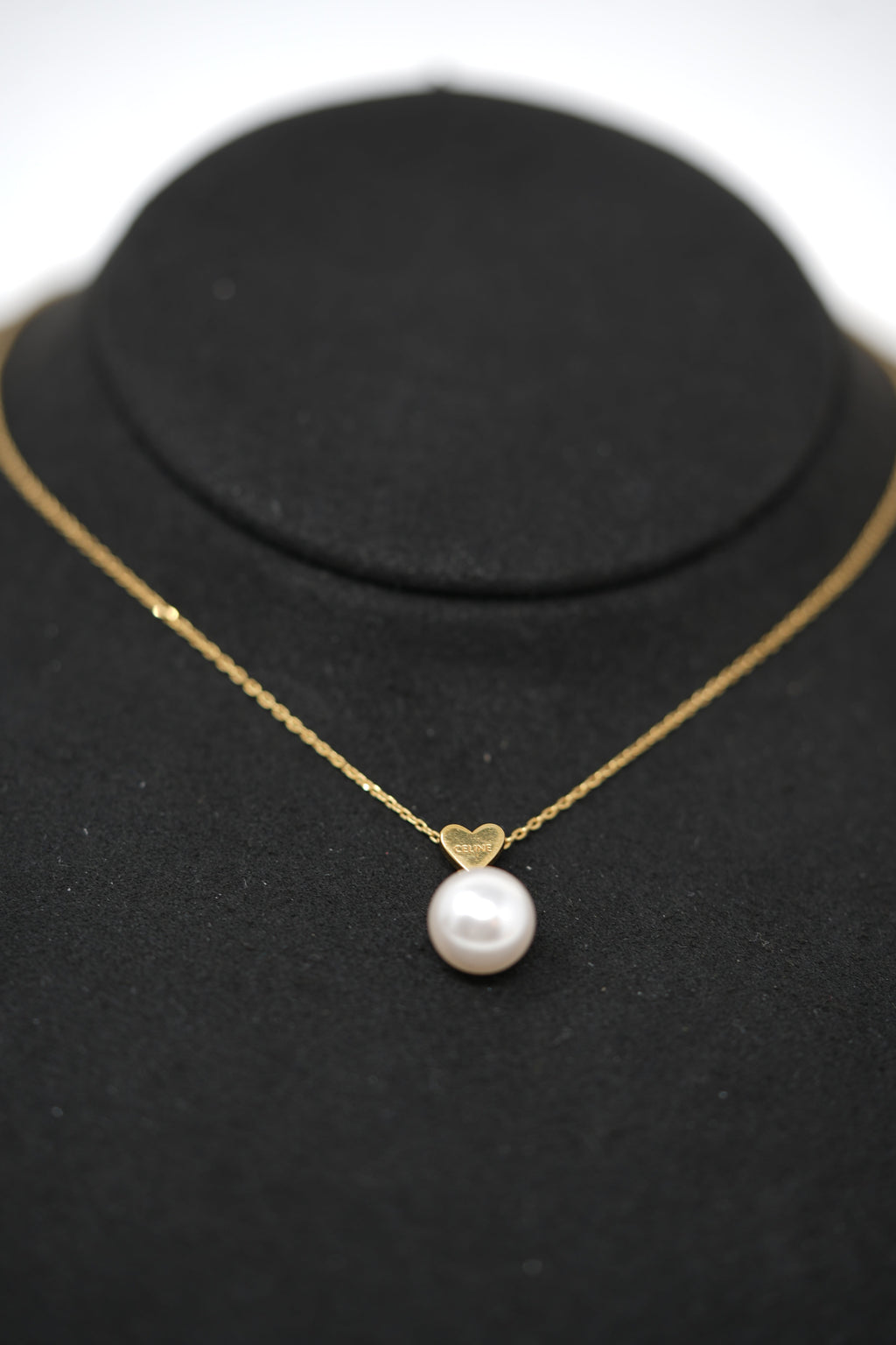 Celine Pearl Heart Necklace