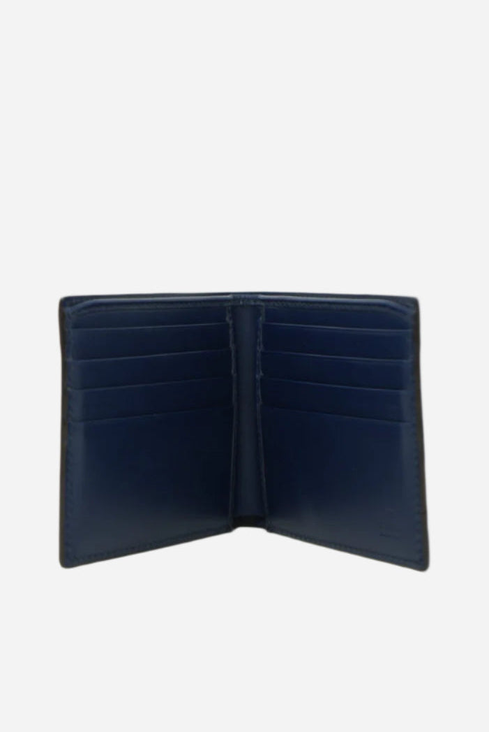 Gucci Pattern Wallet Blue Leather