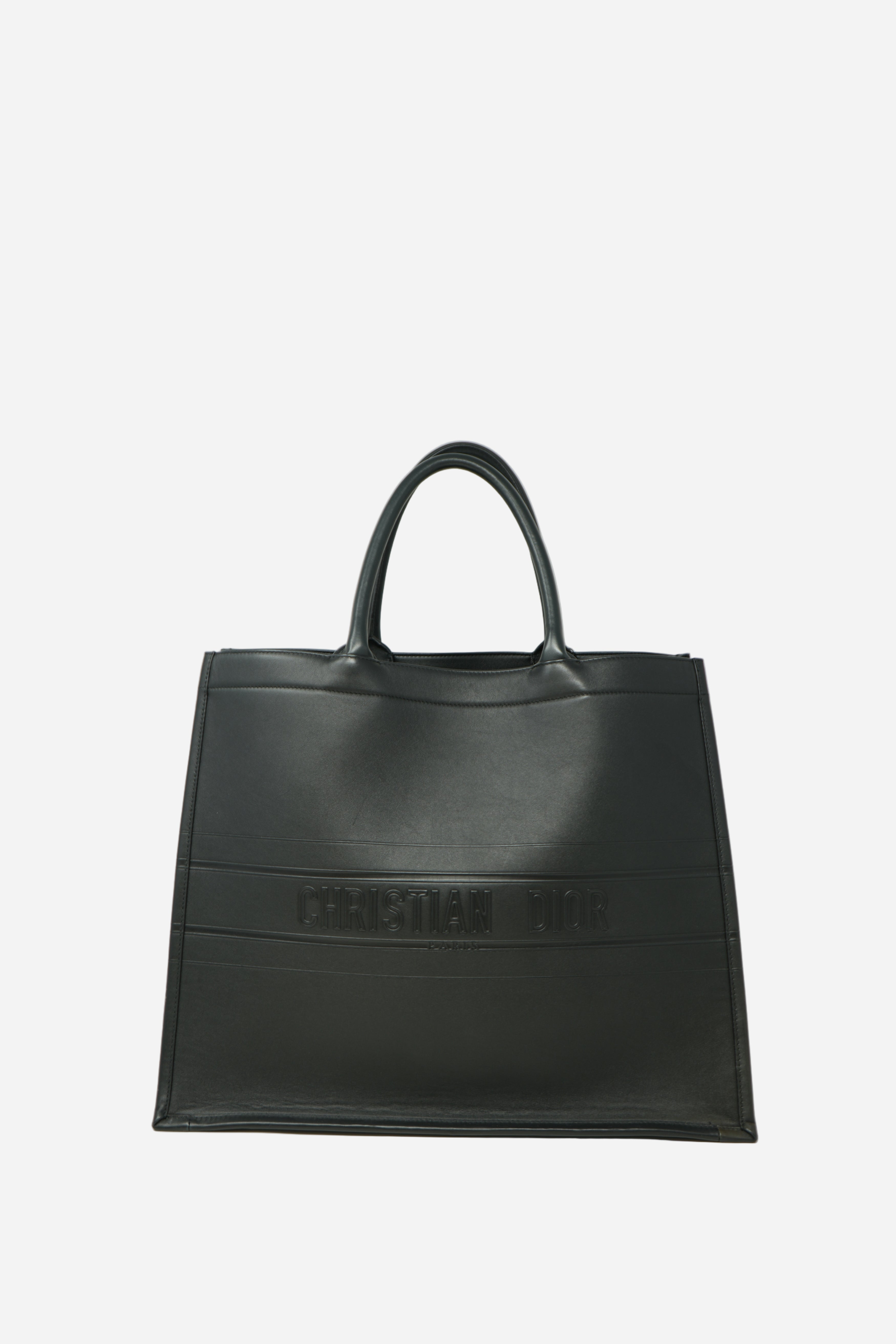Dior Black Leather Large Book Tote
