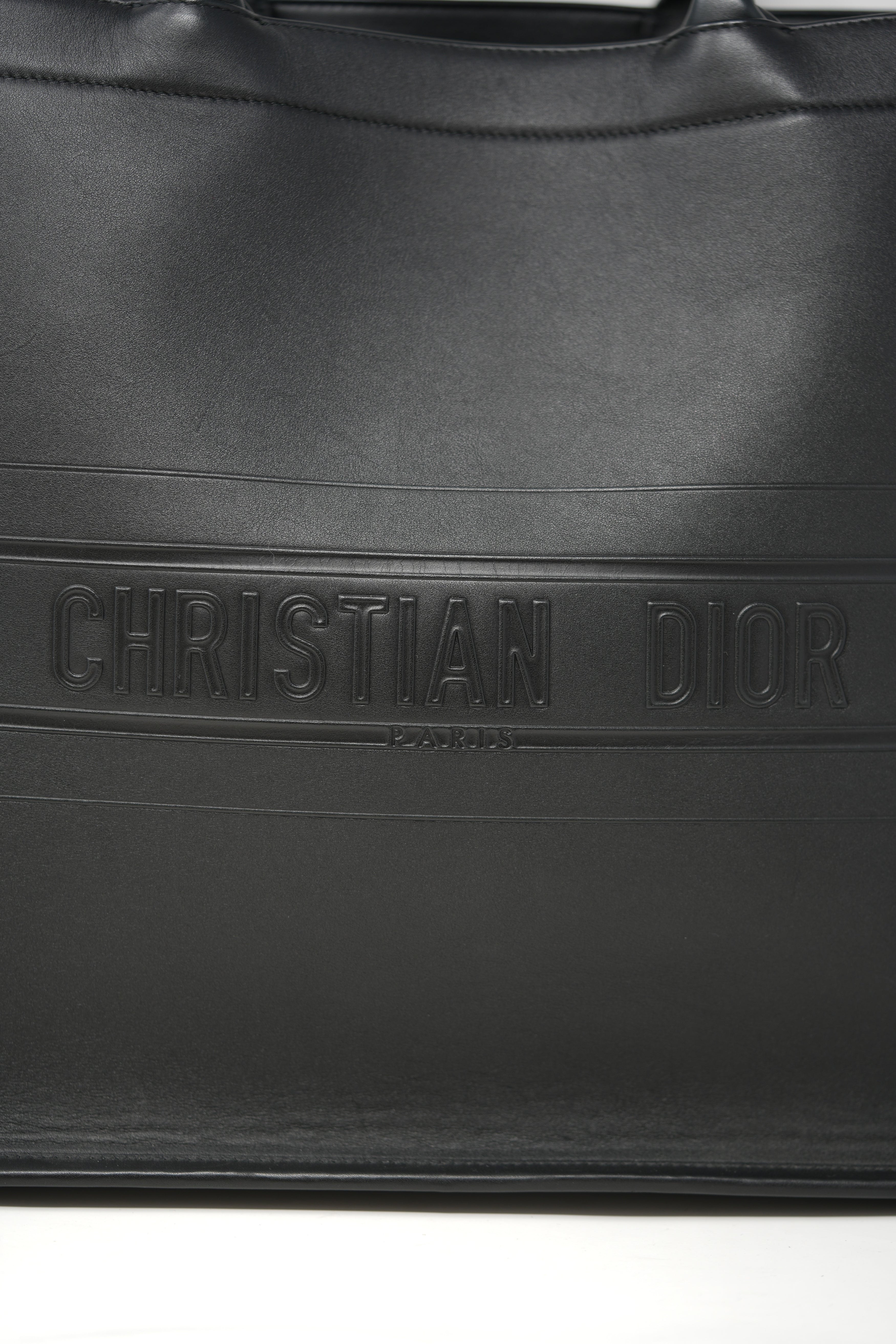 Dior Black Leather Large Book Tote