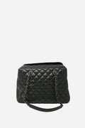 Pre-Owned 2015–2016 Chanel Black Caviar Quilted Shopping Bag