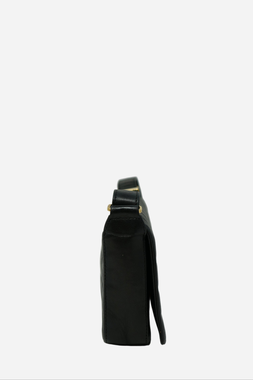 Pre-Owned 2003–2004 Chanel Black Calfskin/Lambskin Chocolate Bar Shoulder Bag