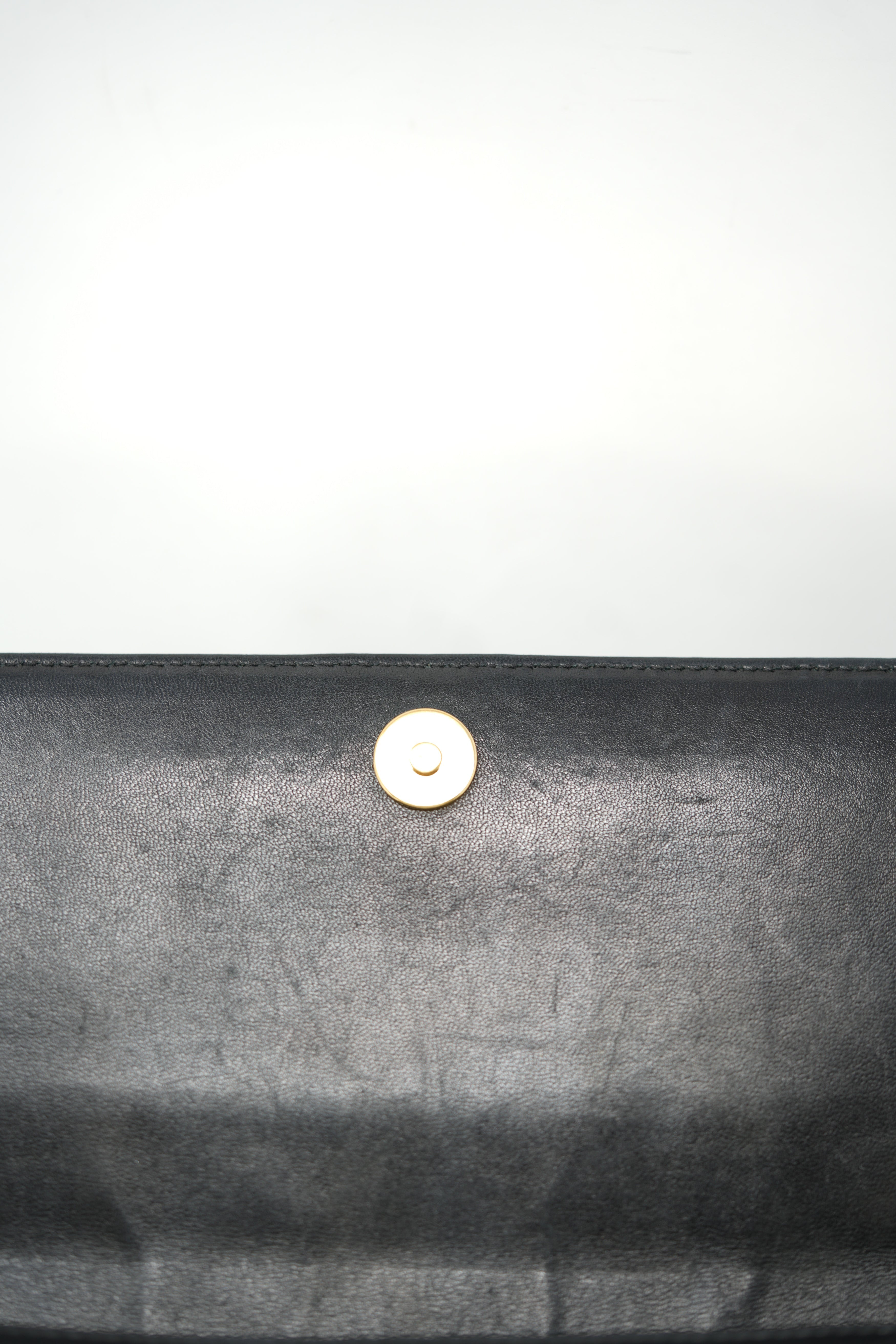 Pre-Owned 2003–2004 Chanel Black Calfskin/Lambskin Chocolate Bar Shoulder Bag