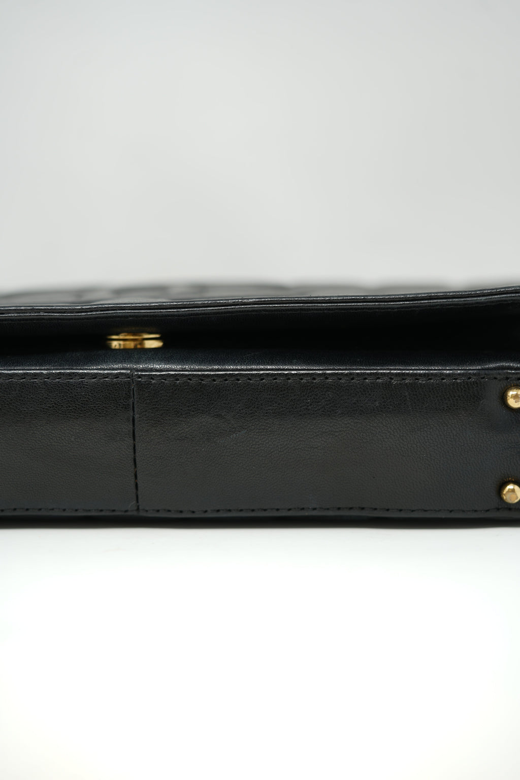 Pre-Owned 2003–2004 Chanel Black Calfskin/Lambskin Chocolate Bar Shoulder Bag