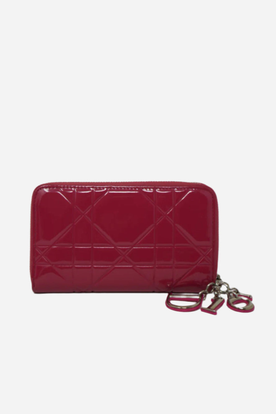 Christian Dior 2012 Pink Patent Zip-up Wallet