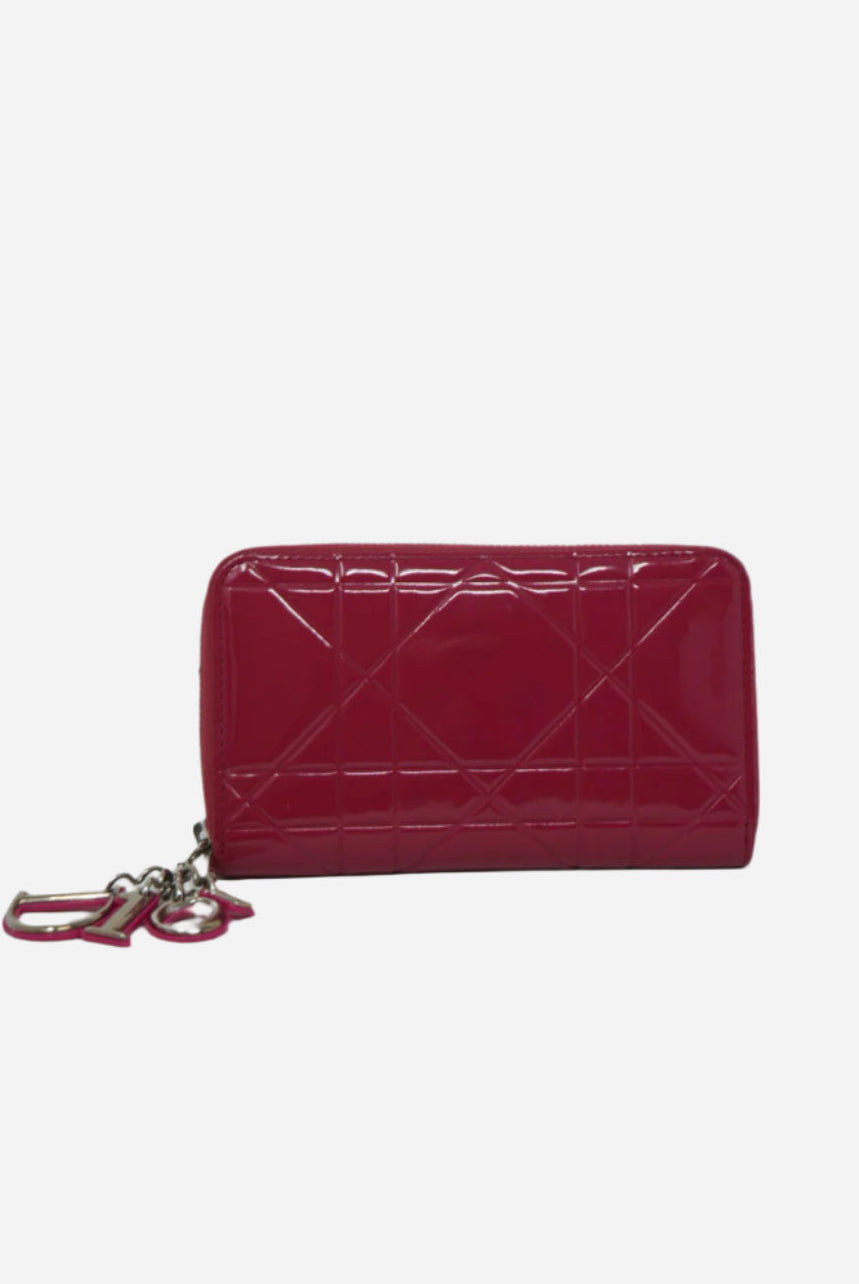 Christian Dior 2012 Pink Patent Zip-up Wallet