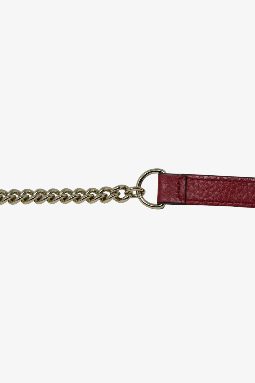 Gucci Red Leather GG Interlocking Wallet On Chain
