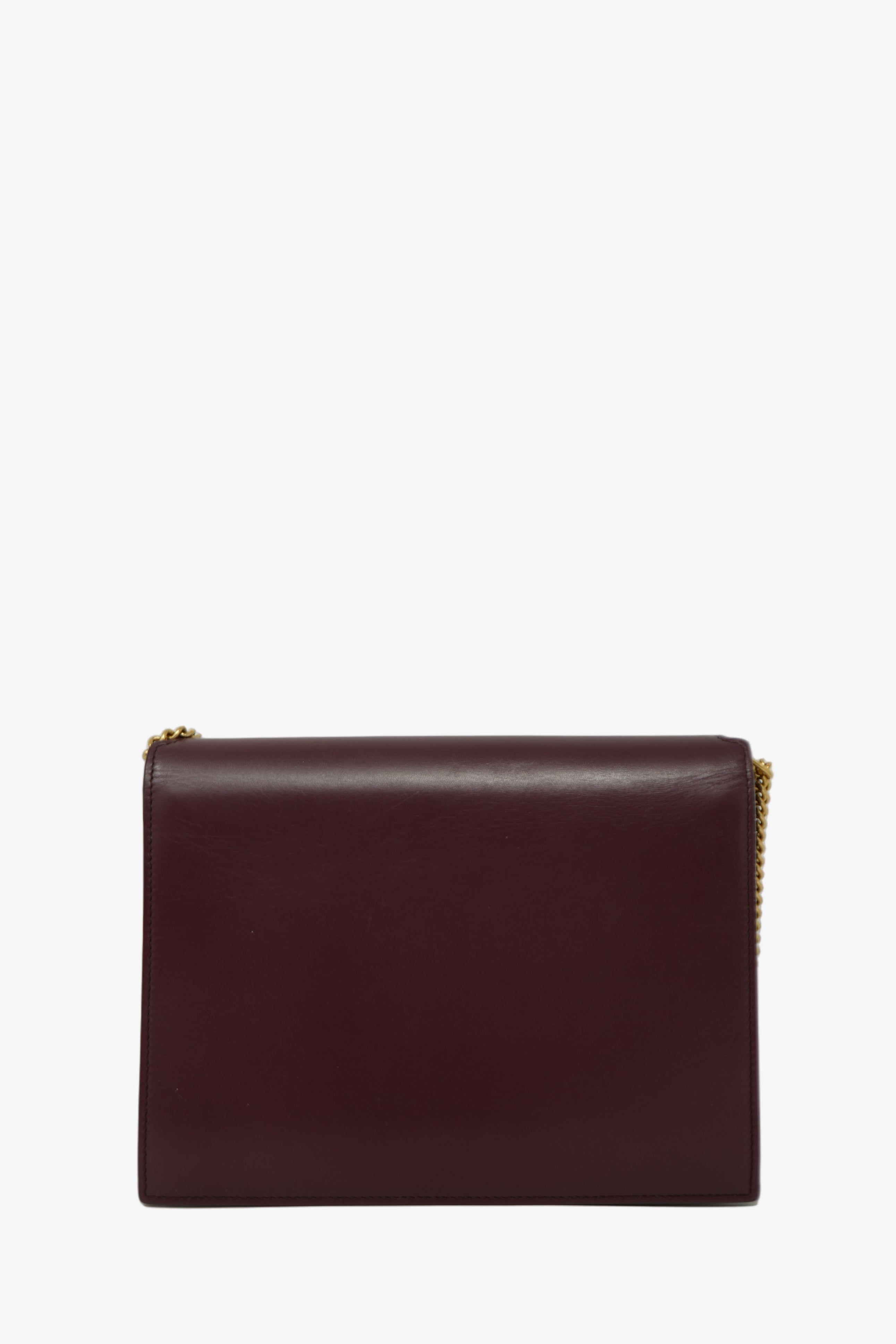 Saint Laurent Red Smooth Calfskin Cassandra Chain Bag