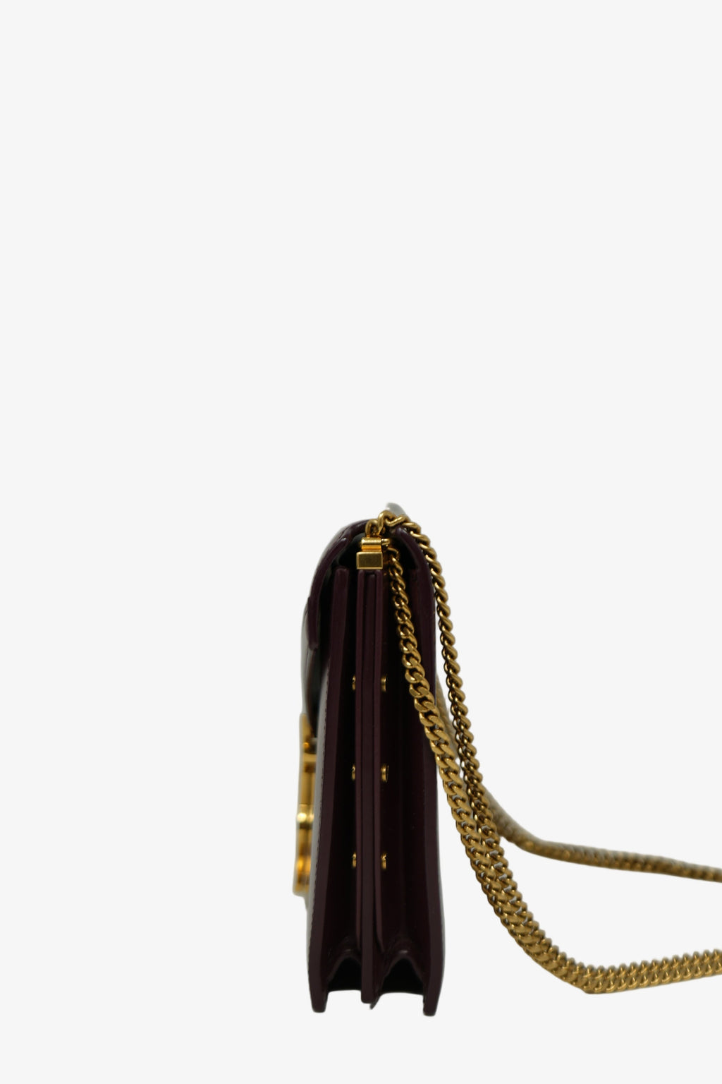 Saint Laurent Red Smooth Calfskin Cassandra Chain Bag