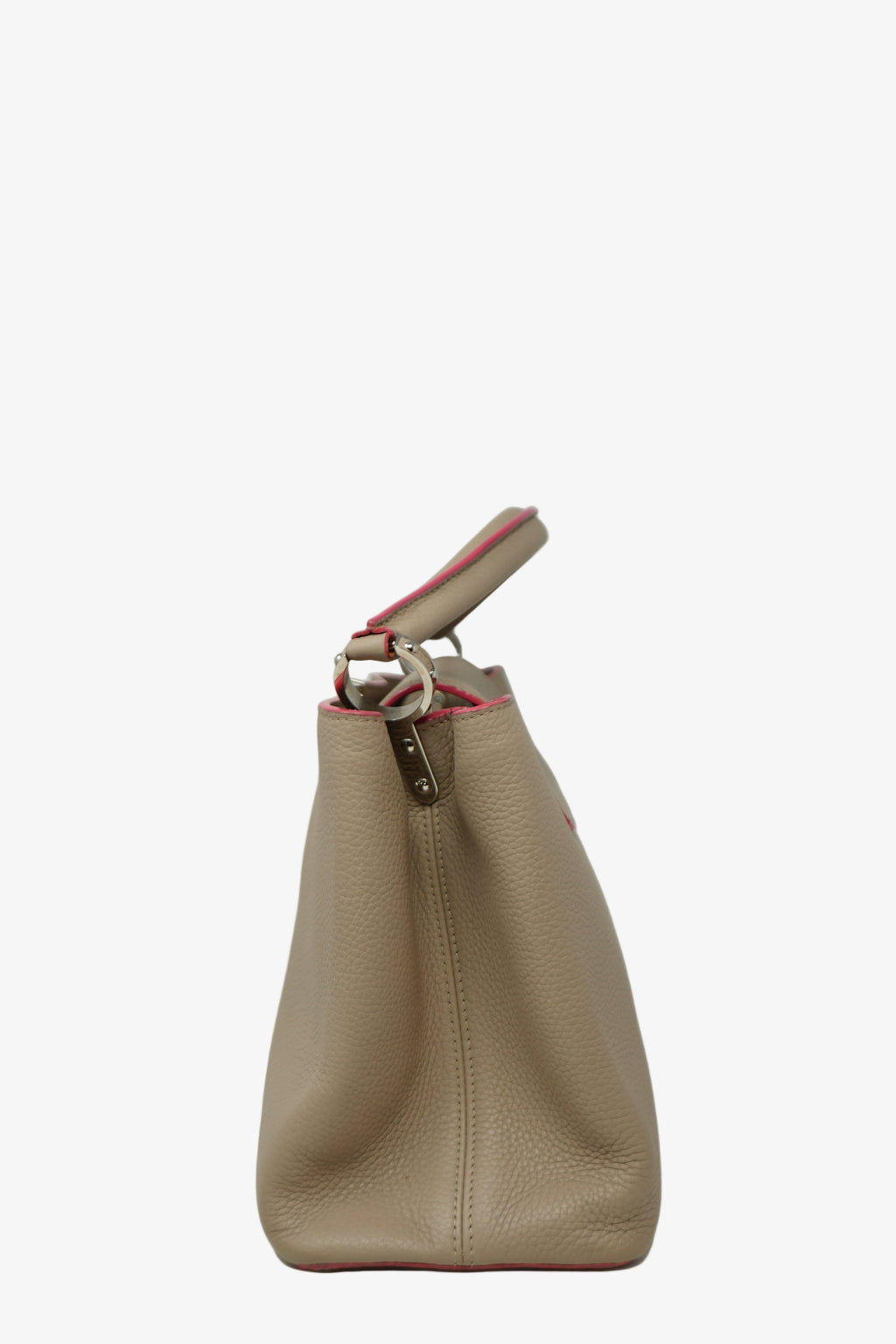 Louis Vuitton 2014 Beige Taurillon Leather Capucines MM Top Handle Bag