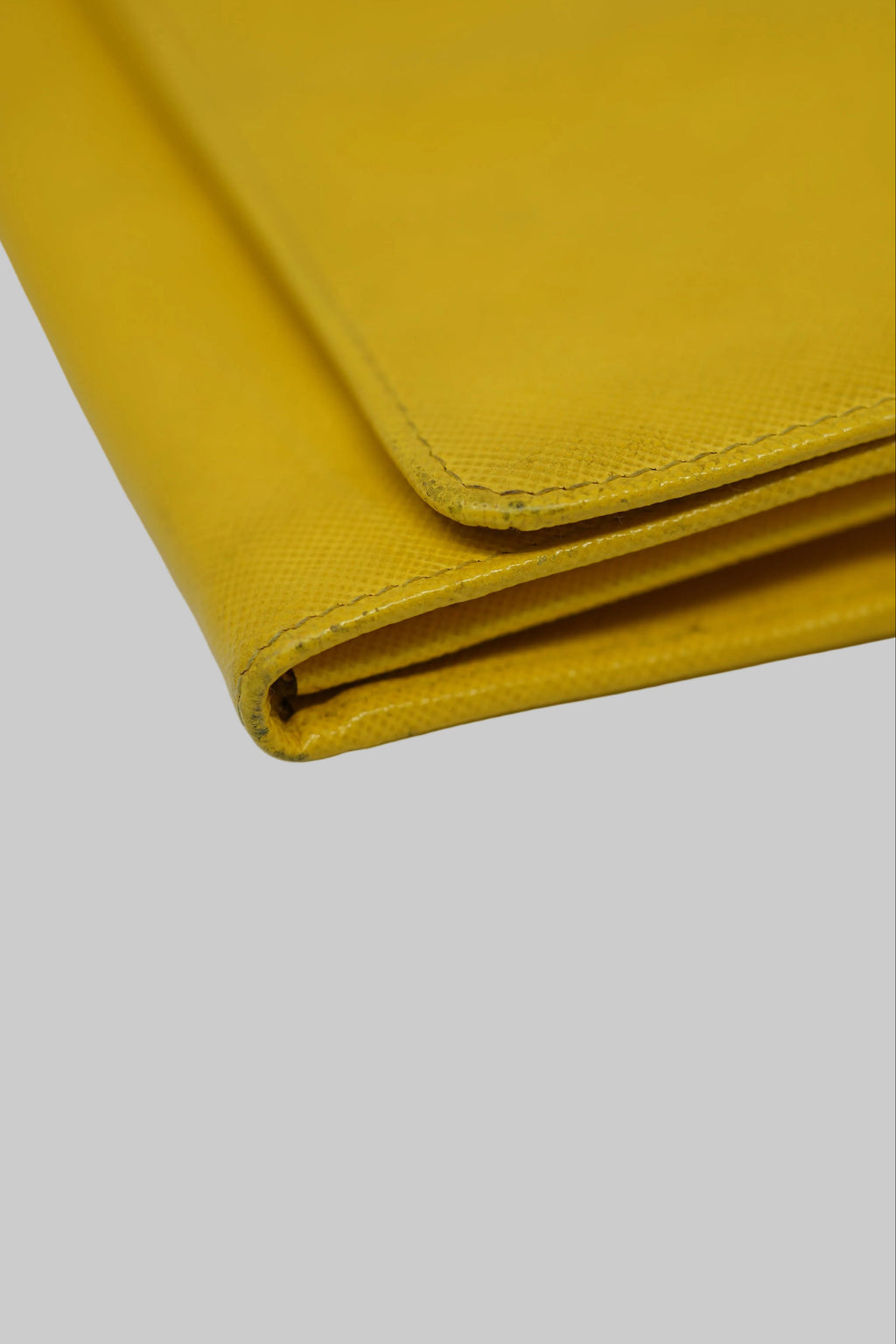 Prada Yellow Calfskin Wallet On Chain