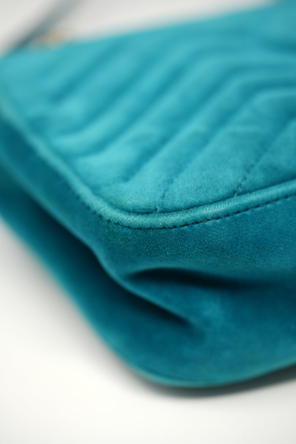 Gucci Blue Velvet Medium GG Marmont Shoulder Bag