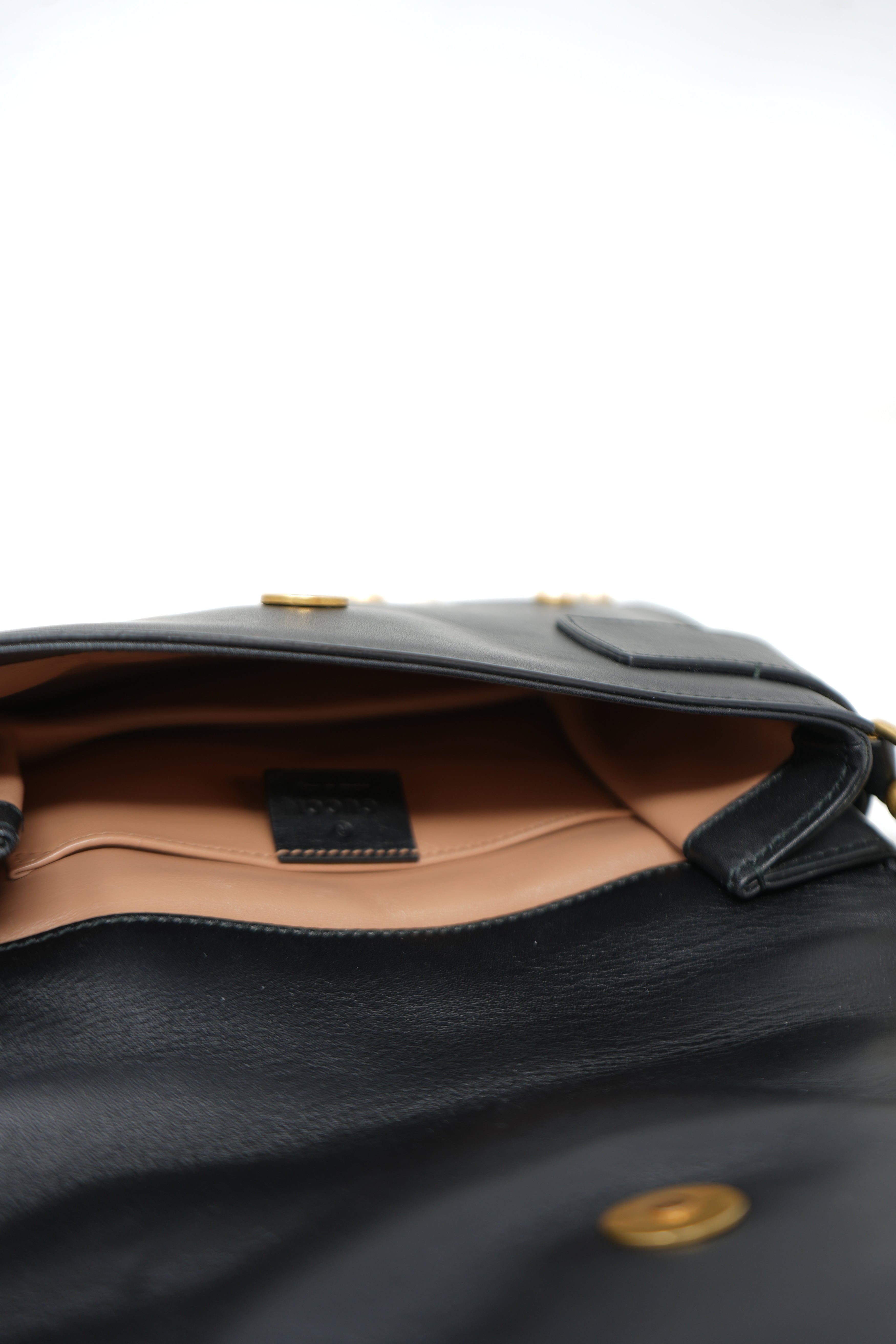 Gucci Black/Gold Nappa Pearl Studded Mini Queen Margaret Broadway Handbag