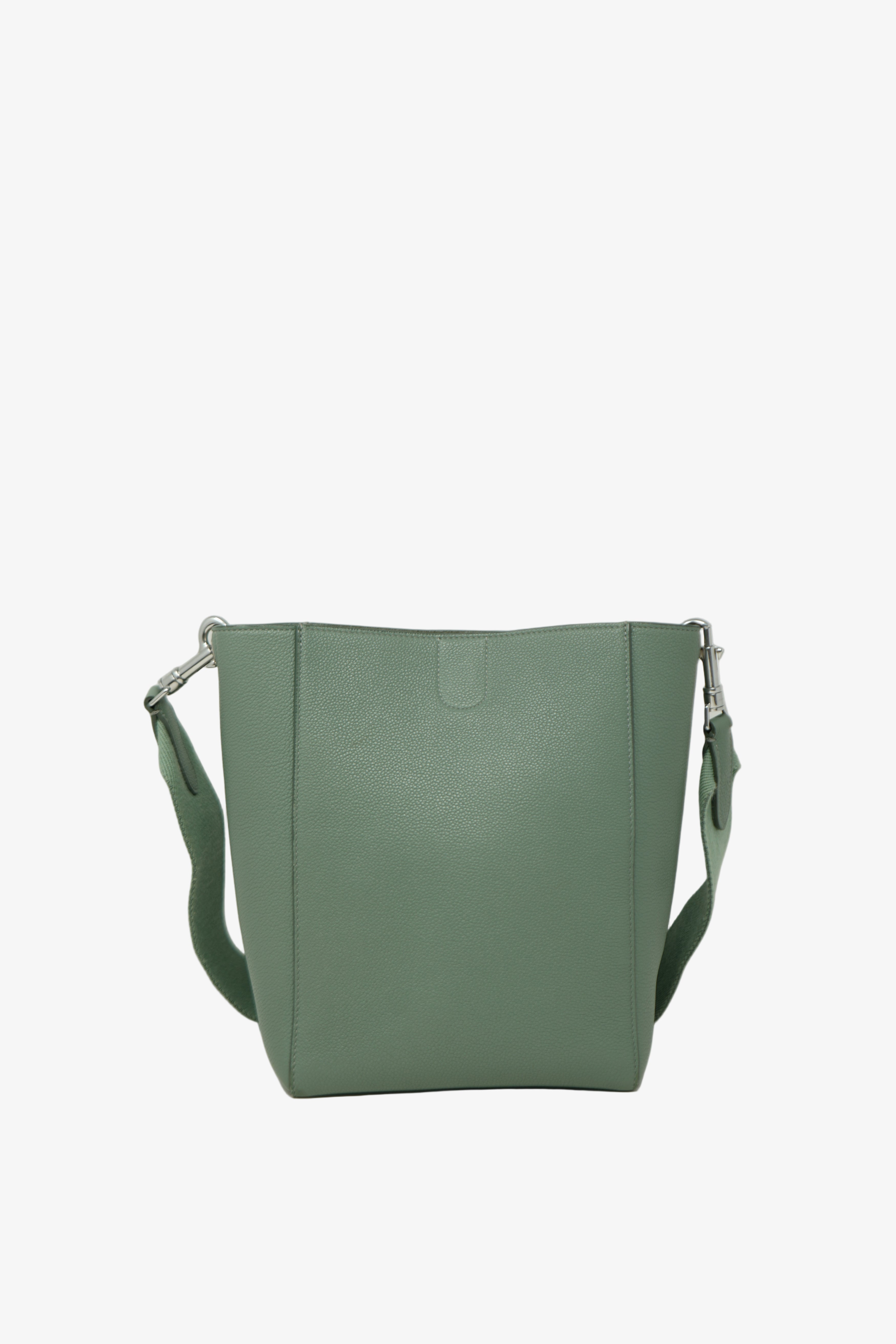 Celine 2019 Green Calfskin Sangle Small Bucket Bag