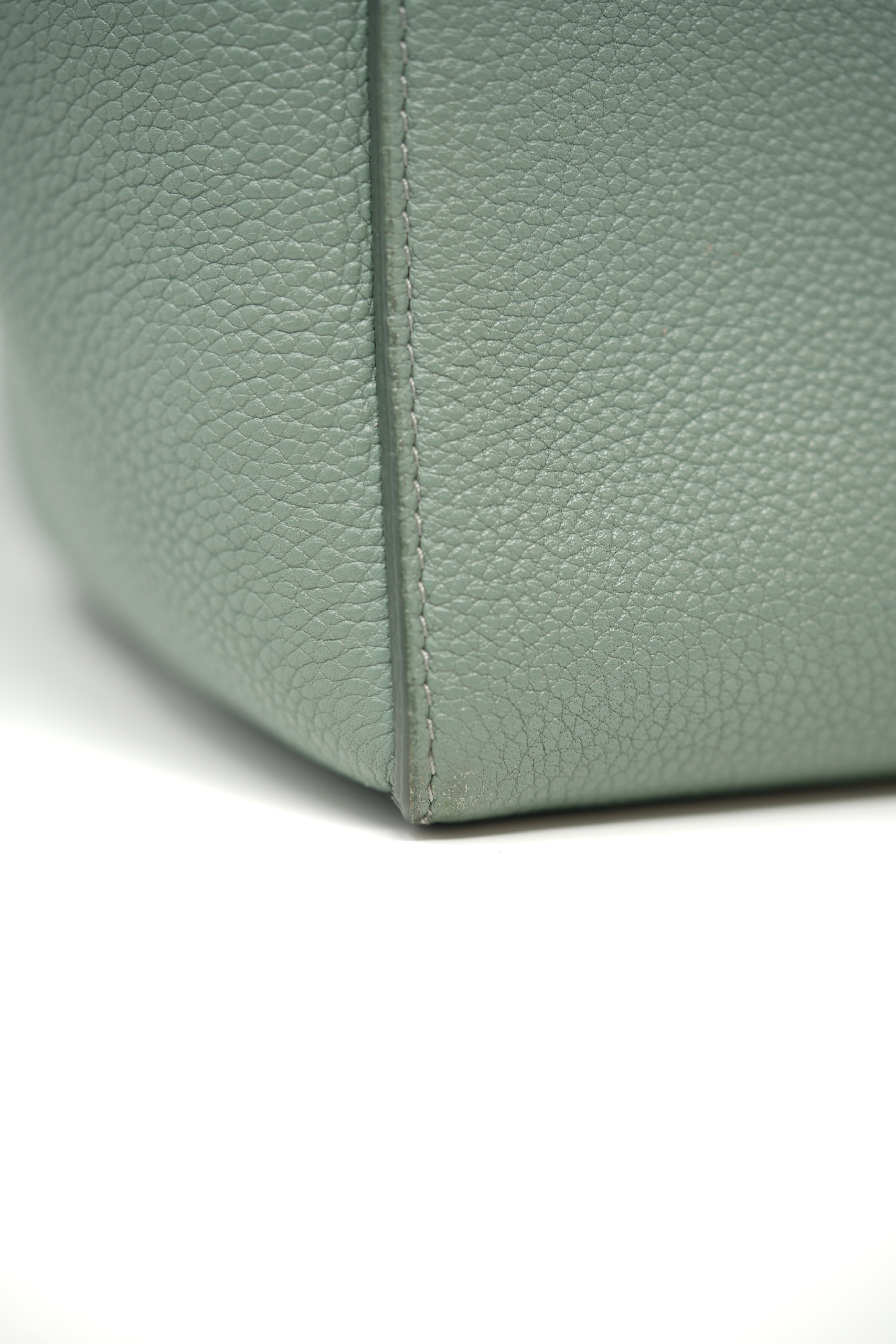 Celine 2019 Green Calfskin Sangle Small Bucket Bag