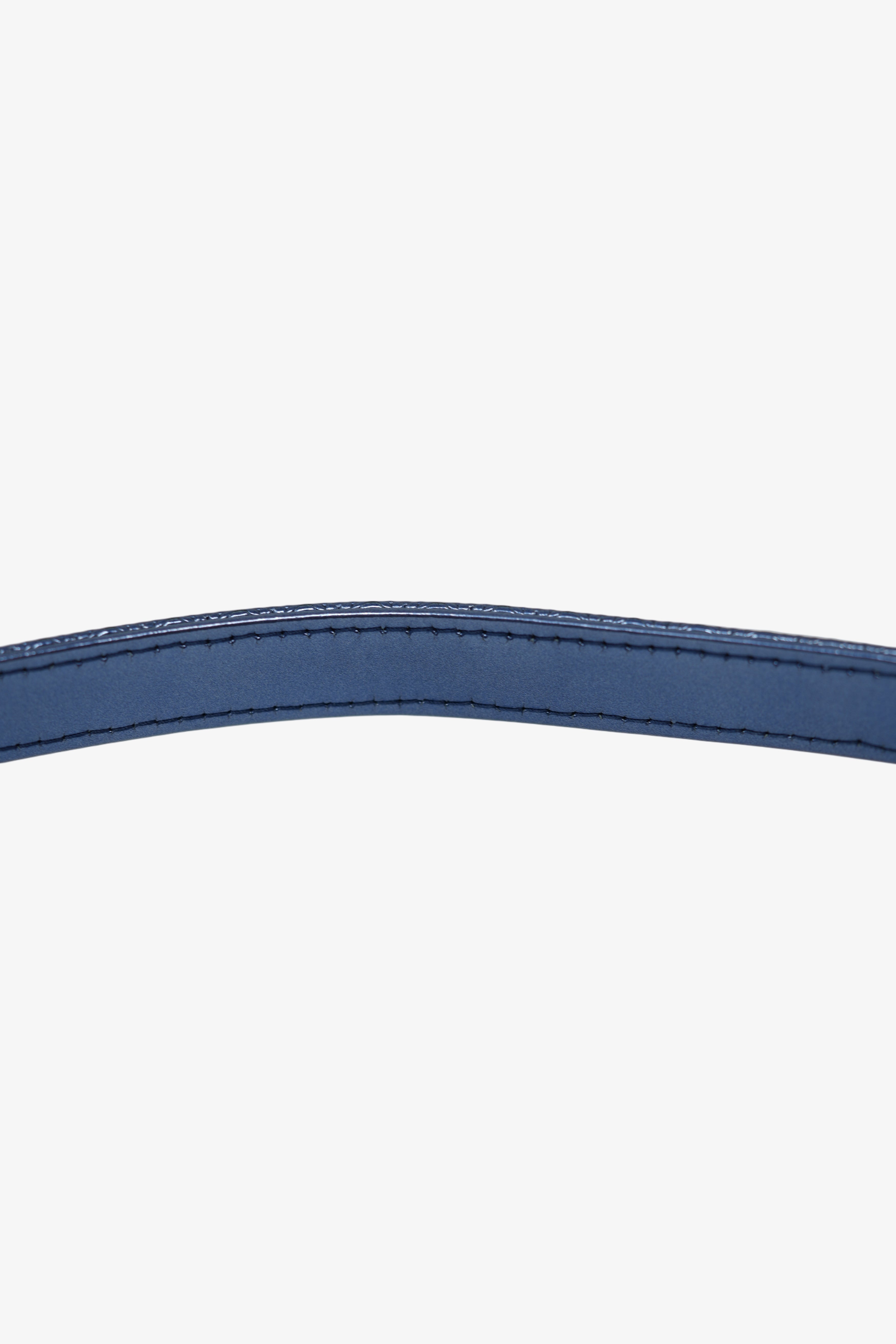 Christian Dior 2016 Blue Metallic Patent Medium Lady Dior Bag