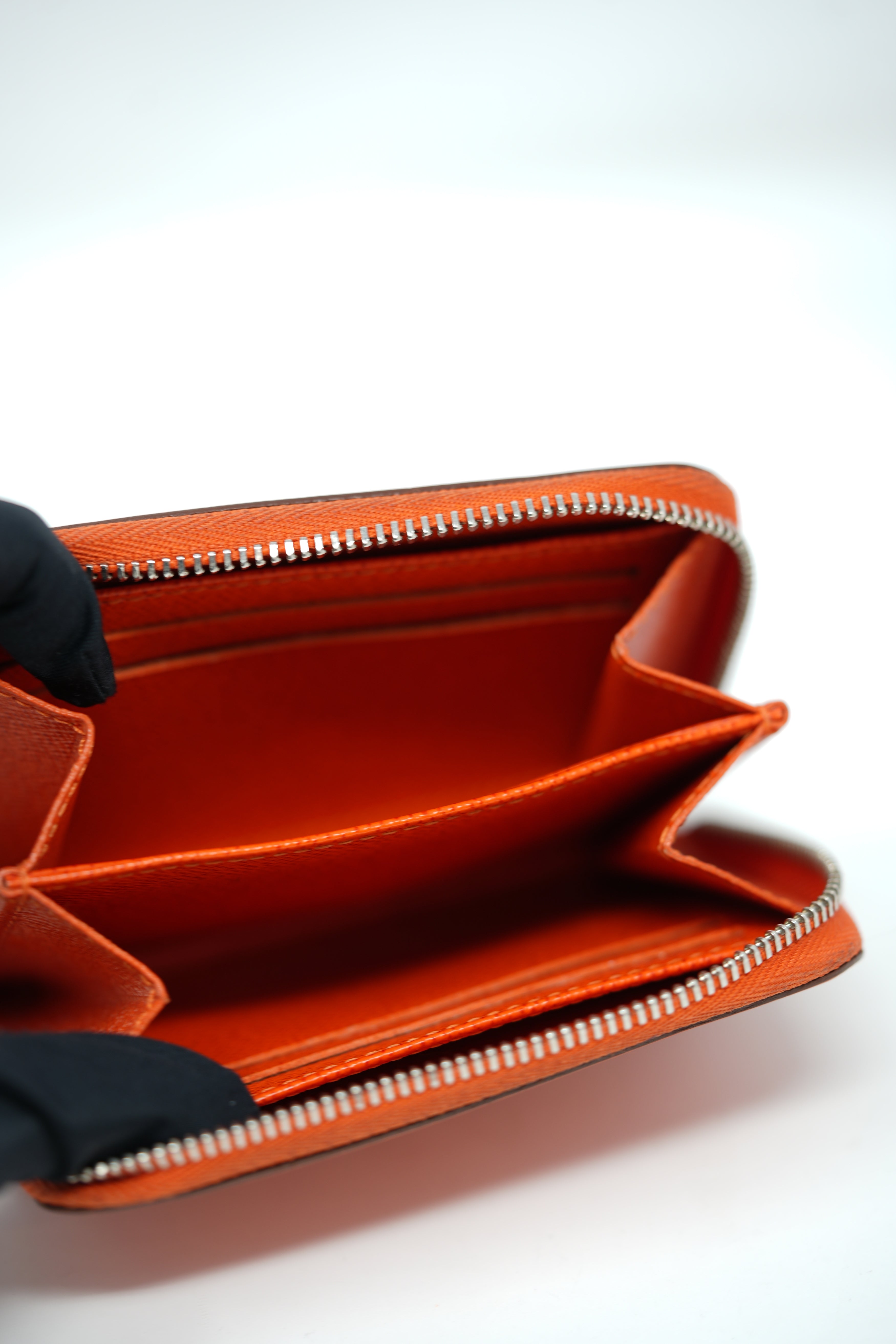 Louis Vuitton Orange Epi Leather Zippy Coin Bag