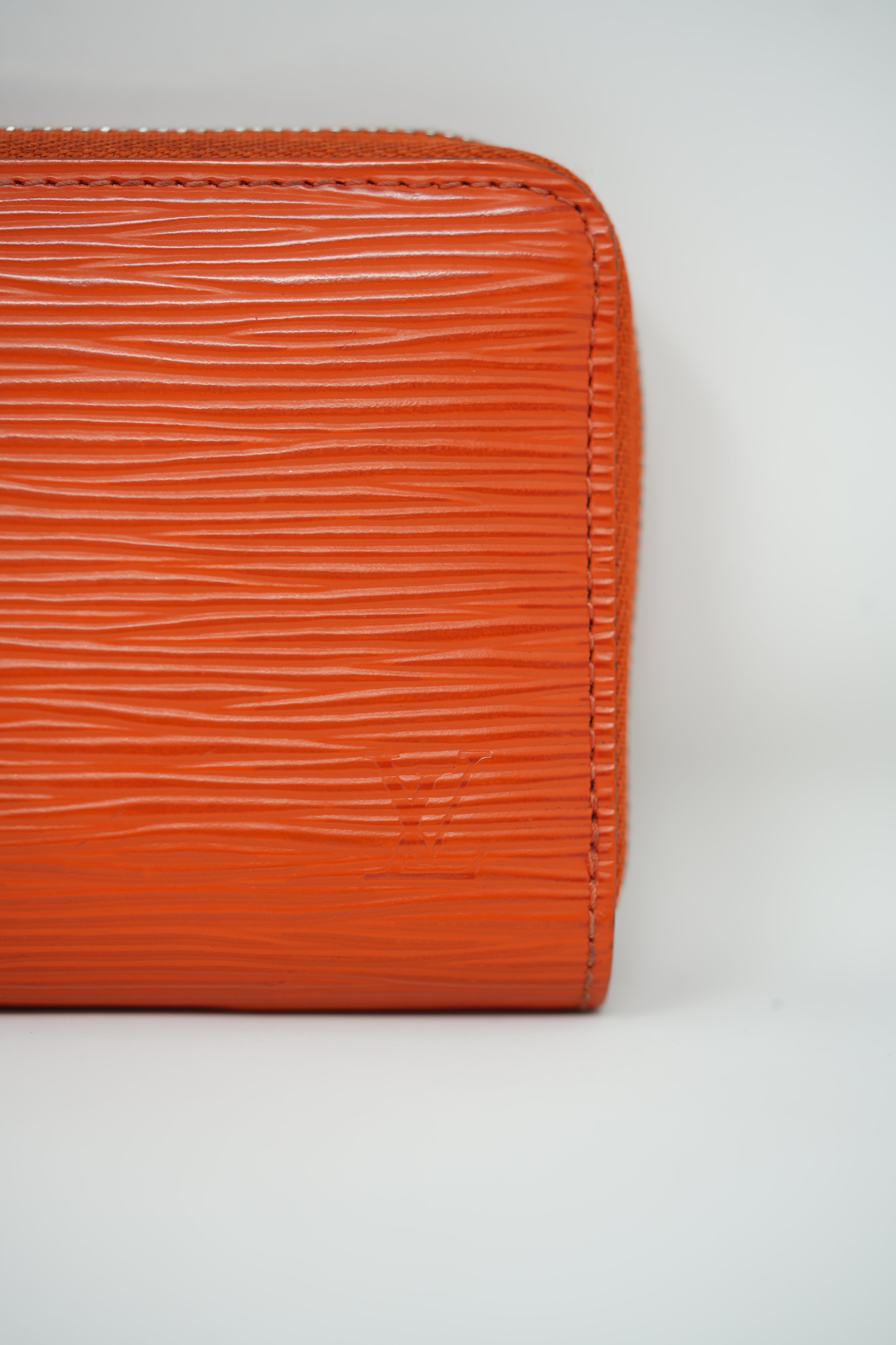 Louis Vuitton Orange Epi Leather Zippy Coin Bag