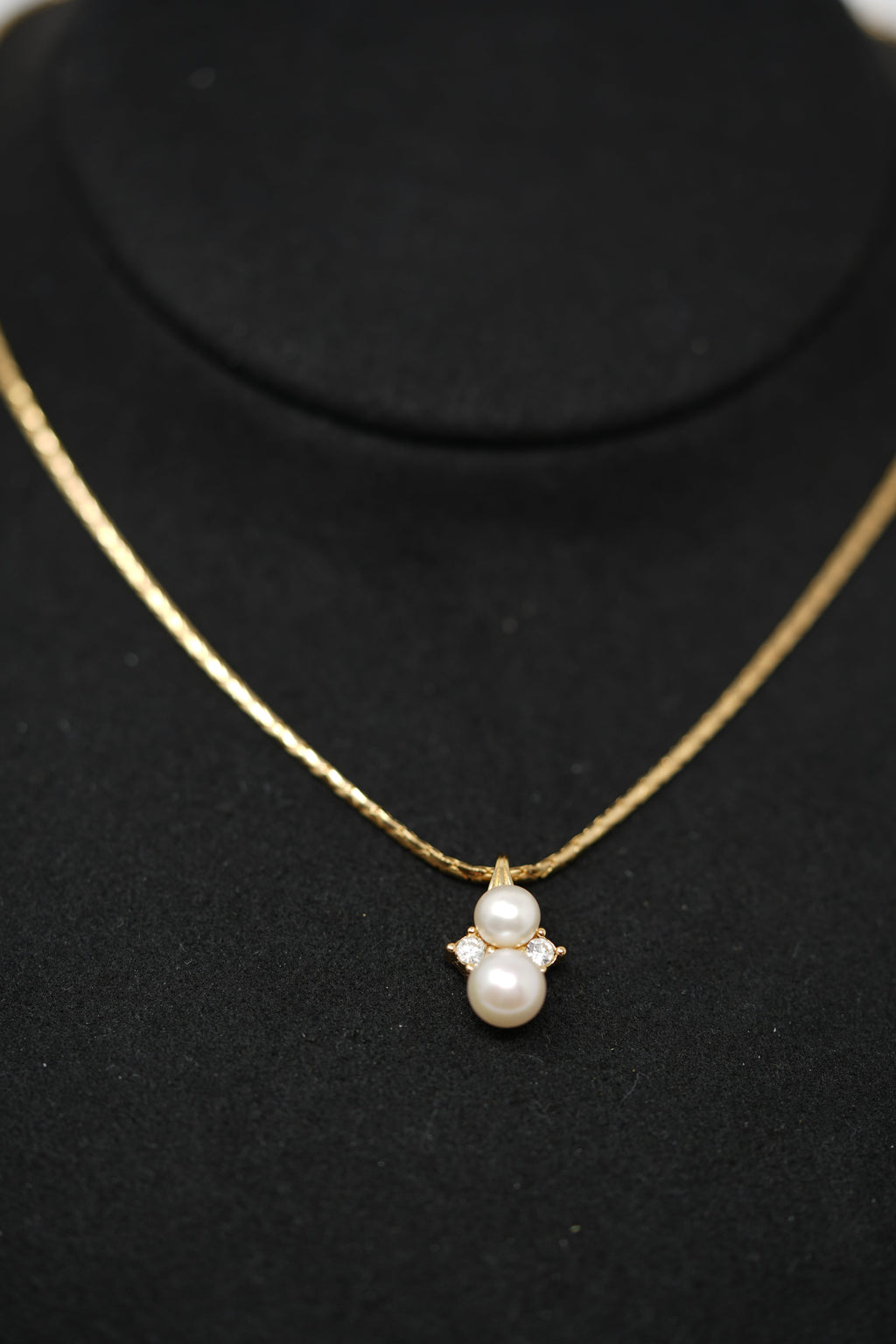 Dior Vintage Gold-Tone Pearl Necklace