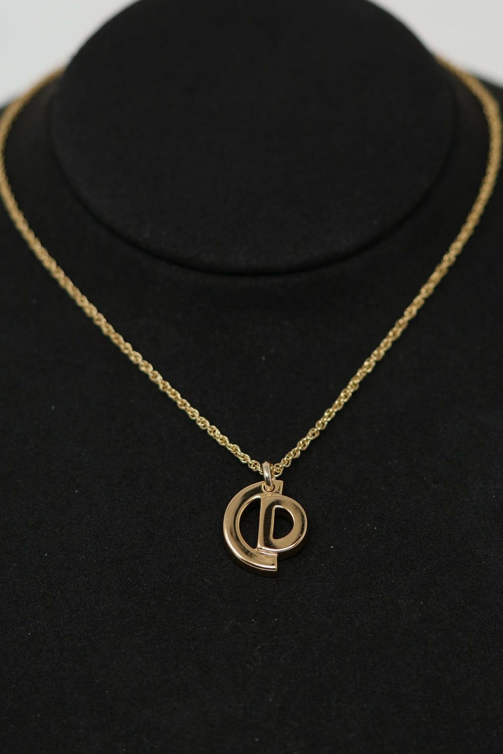 Dior Vintage Gold-Tone Circular CD Necklace