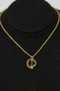 Dior Vintage Gold-Tone Circular CD Necklace