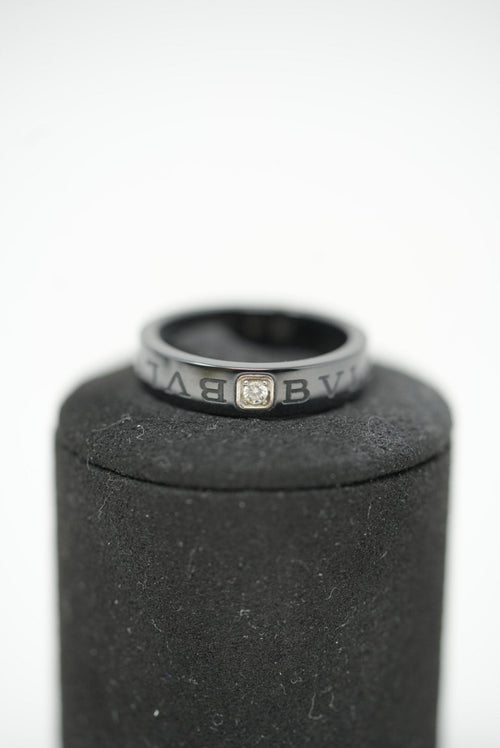 Bvlgari Ceramic B.zero1 Single Diamond Ring Size62