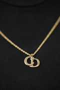 Dior Vintage Gold-Tone Interlocking CD Necklace