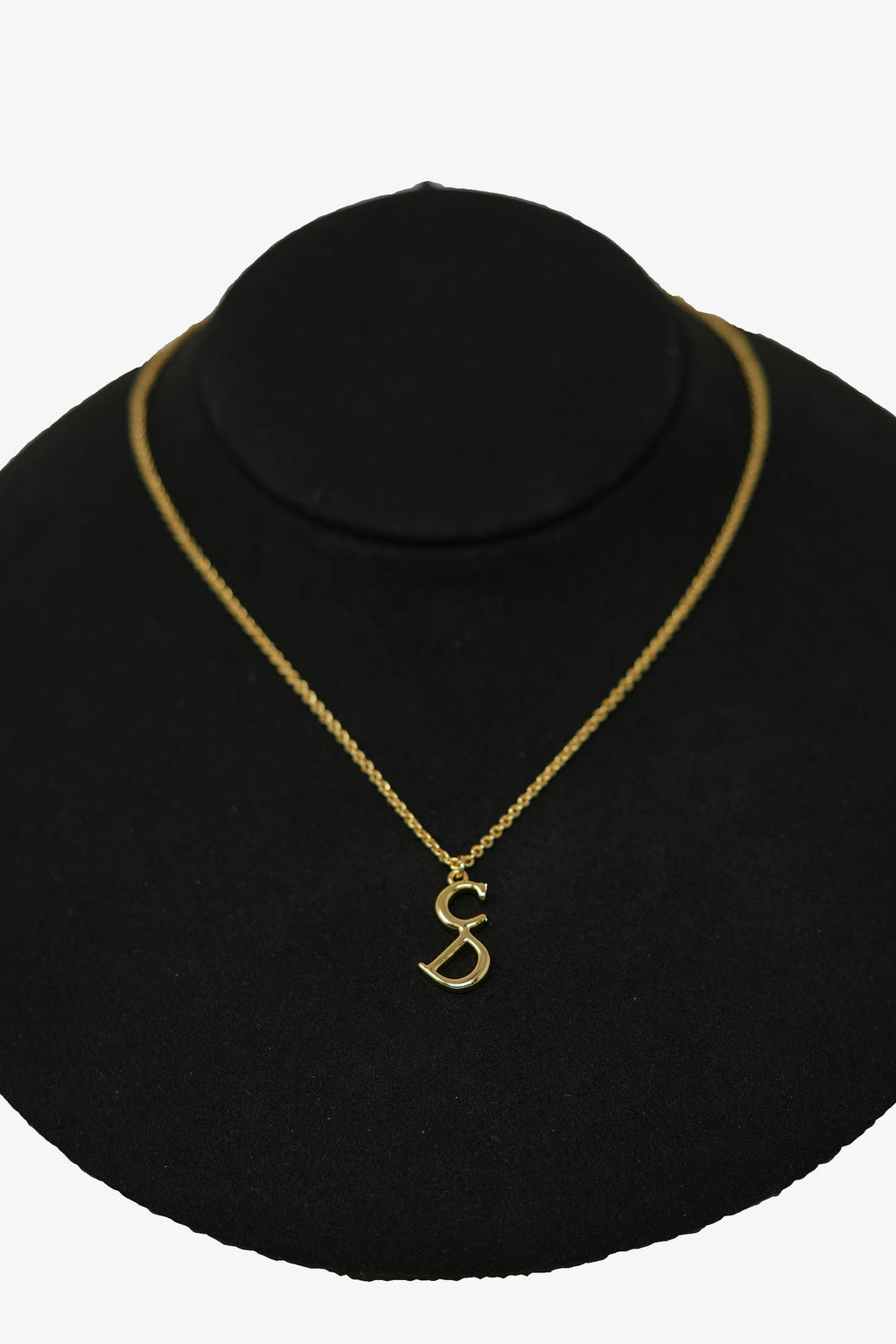 Dior Vintage Gold Tone CD Letter Necklace