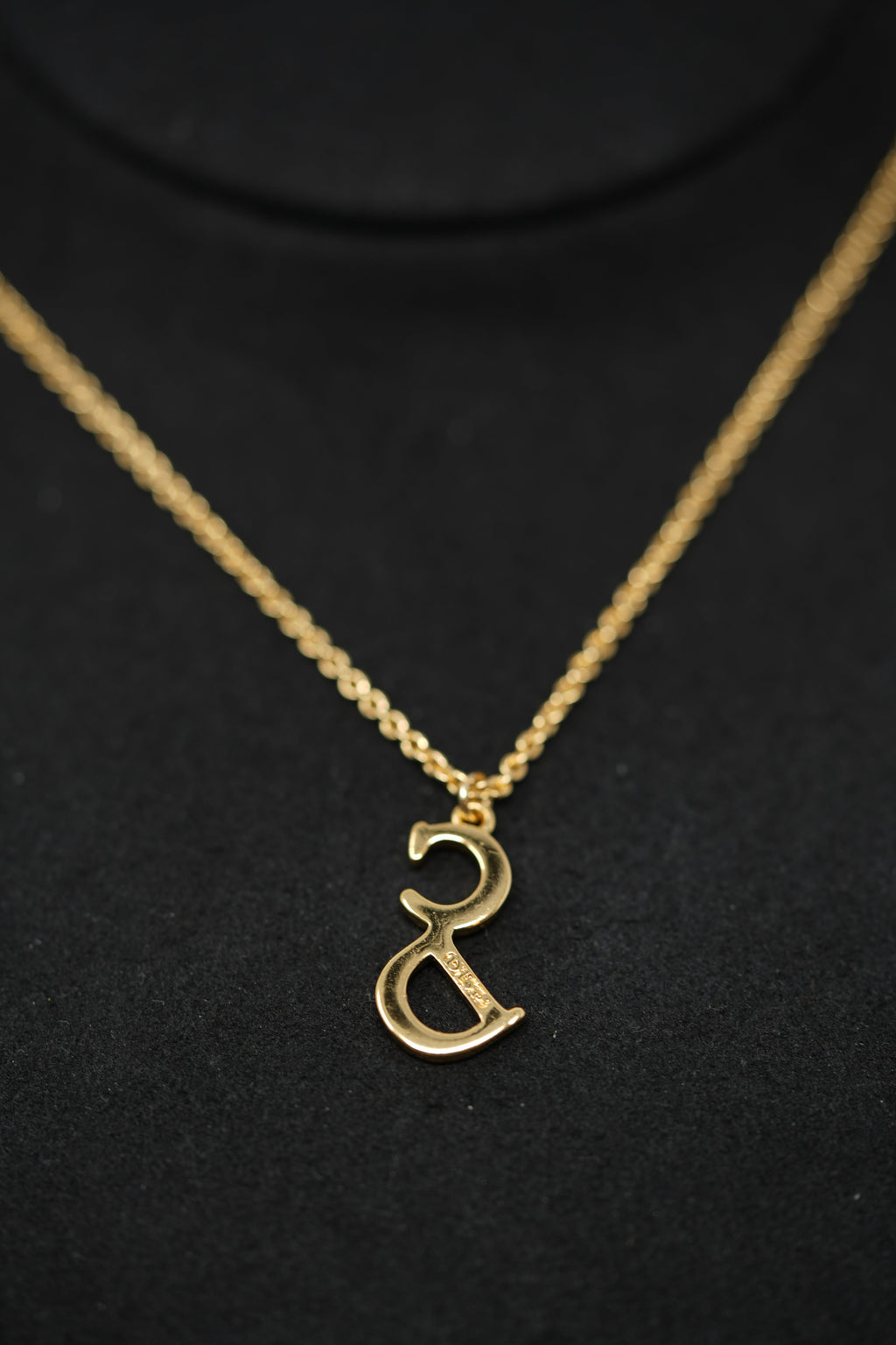 Dior Vintage Gold Tone CD Letter Necklace