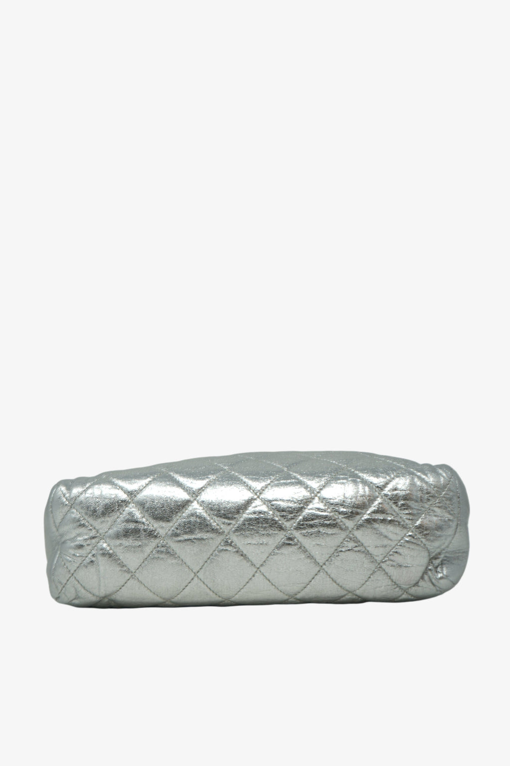 Pre-Owned Chanel 1986–1988 Silver Lambskin Quilted Shoulder Bag
