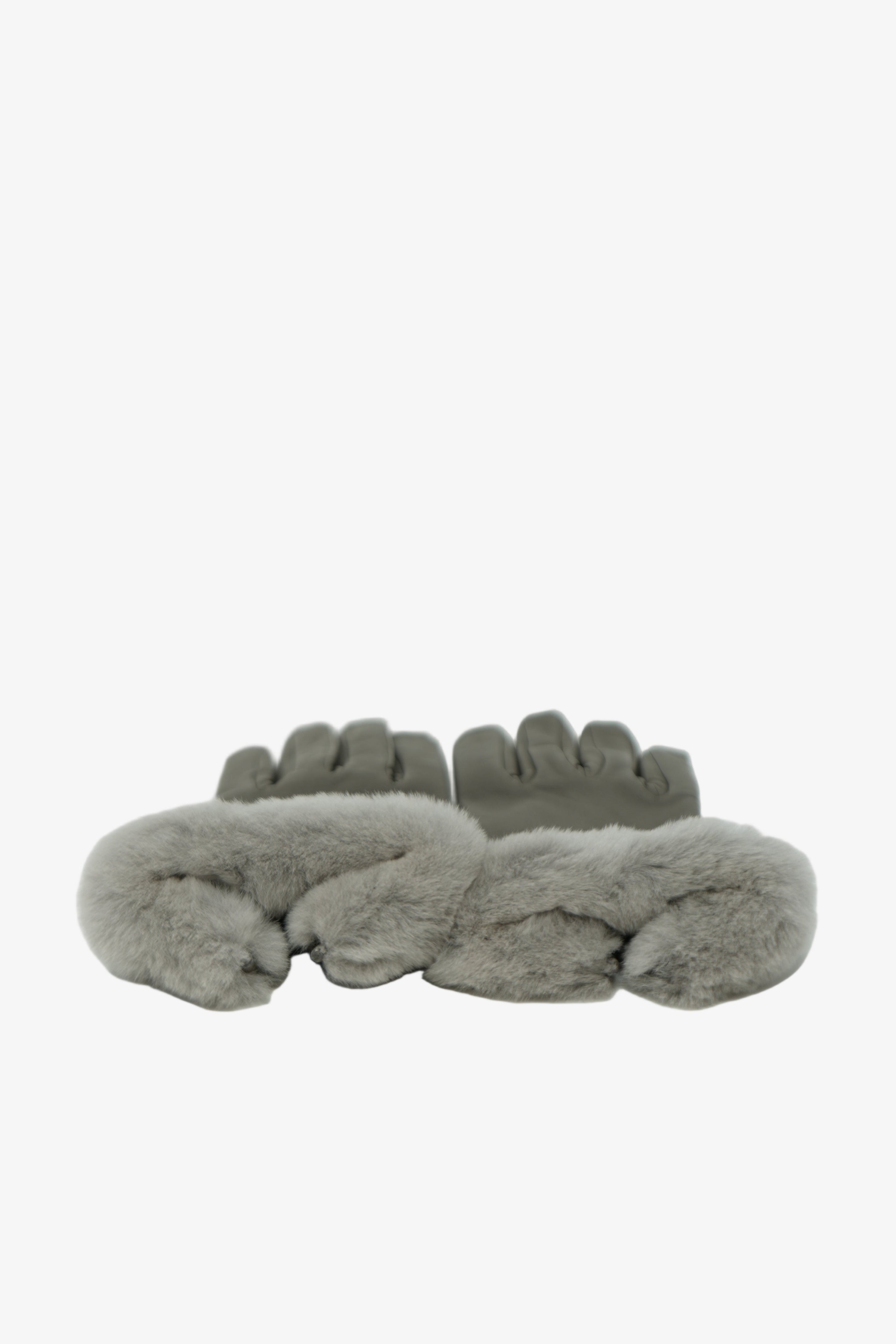 Hermes Leather/Fur Princesse Gloves