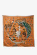 Hermes Orange 100% Silk Scarf 90cm