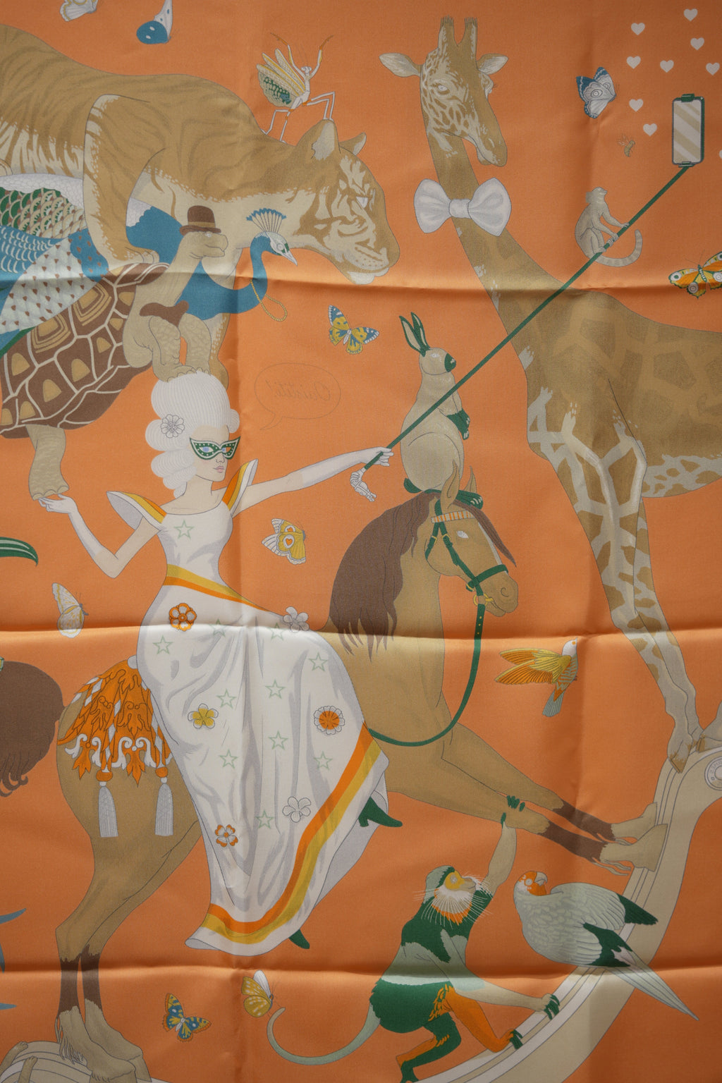Hermes Orange 100% Silk Scarf 90cm
