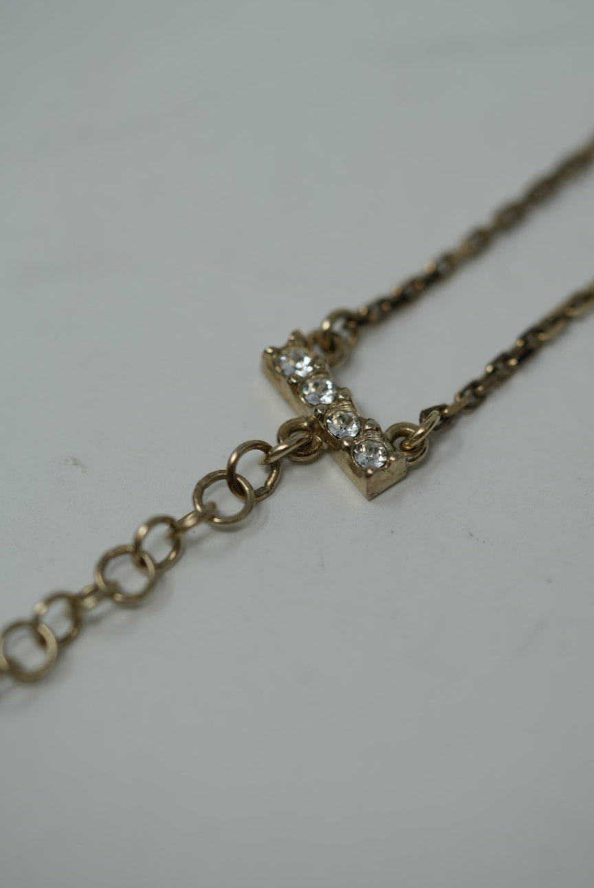 Pre-Owned Chanel CHANEL 2022 Rhinestone Double Chain Choker