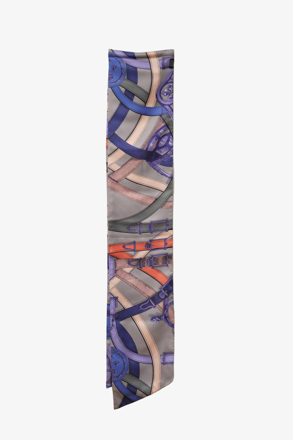 Hermes Purple Maxi 100% Silk Twilly