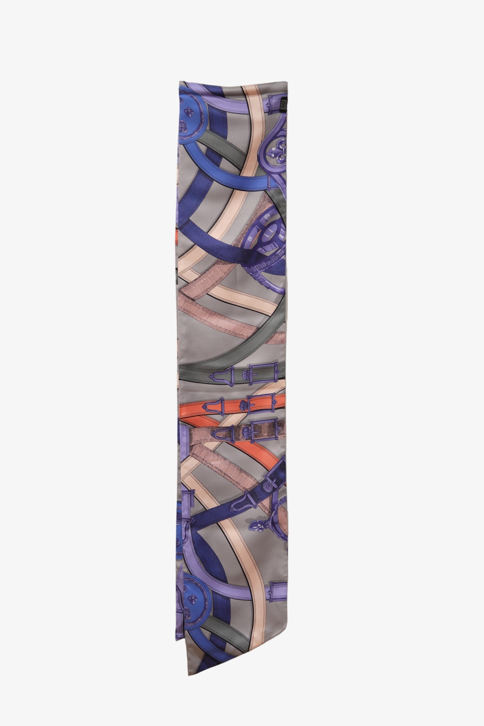 Hermes Purple Maxi 100% Silk Twilly