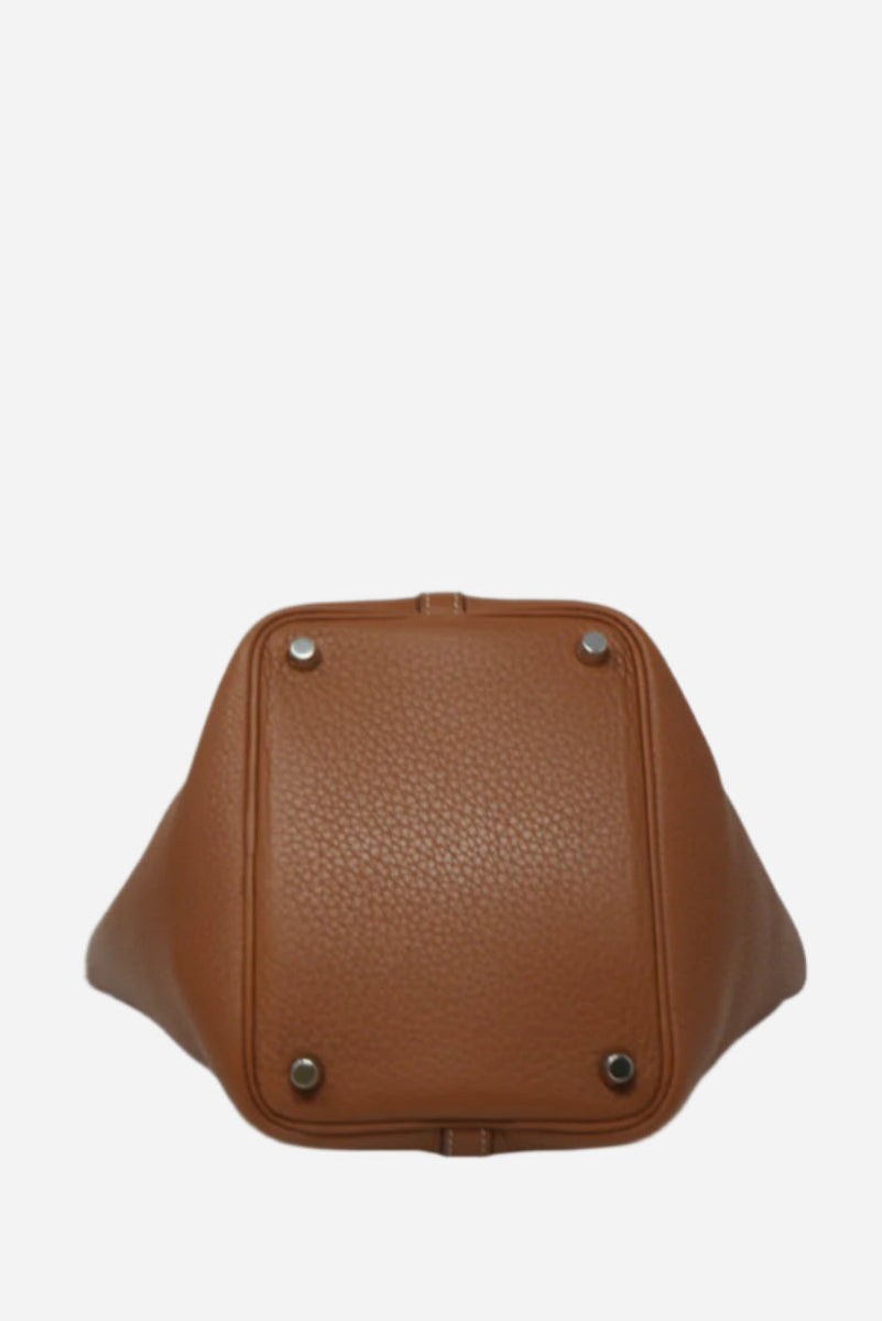 Hermès 2016 Gold Clemence Leather Picotin 18 Handbag