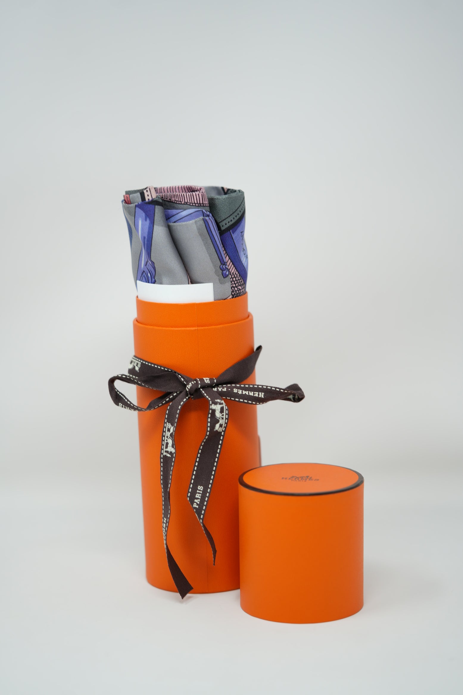 Hermes Purple Maxi 100% Silk Twilly