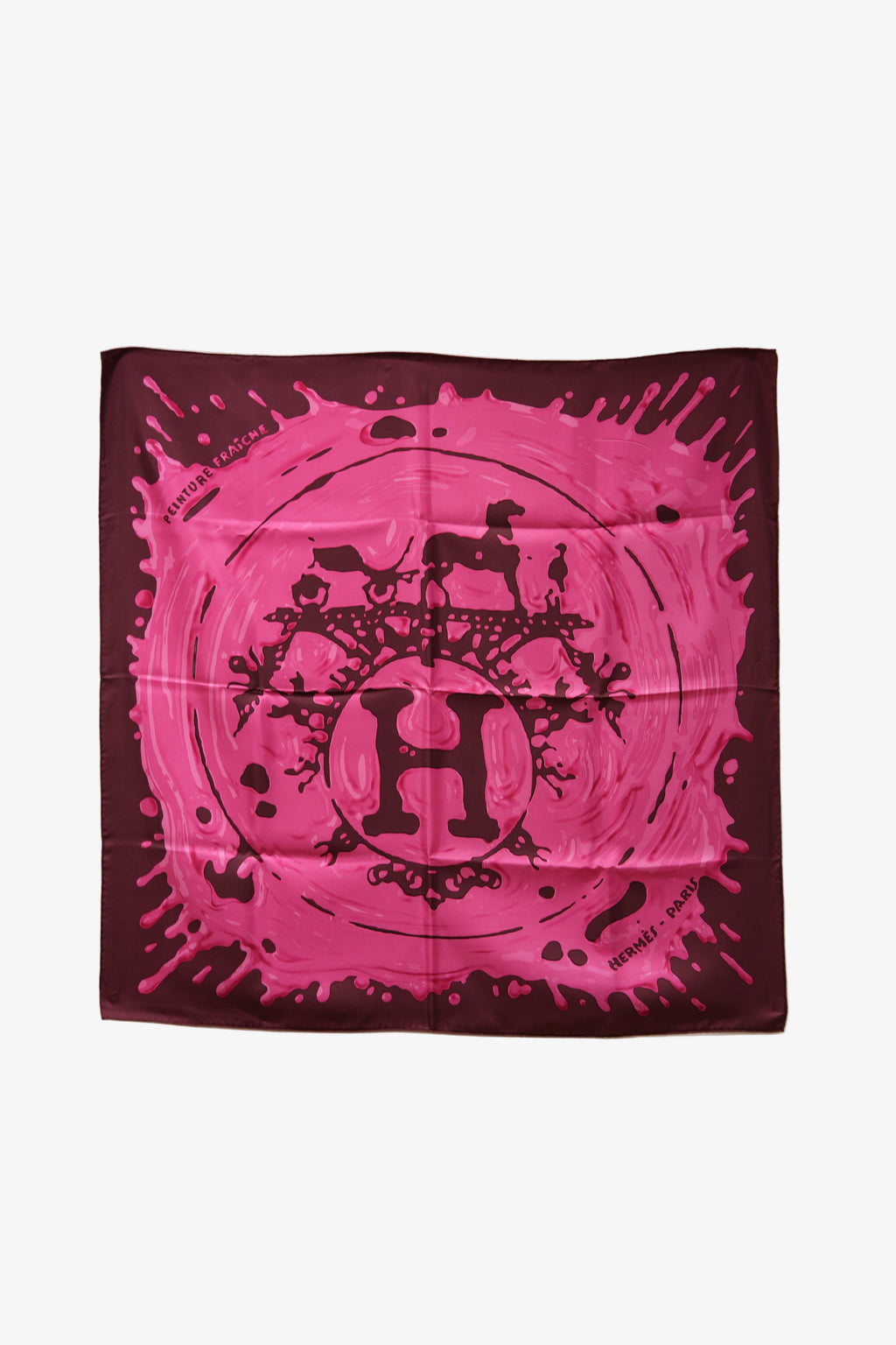 Hermes 90cm Silk Scarf Purple Peinture Fraiche NW