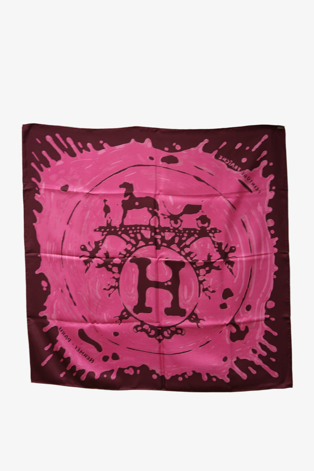Hermes 90cm Silk Scarf Purple Peinture Fraiche NW